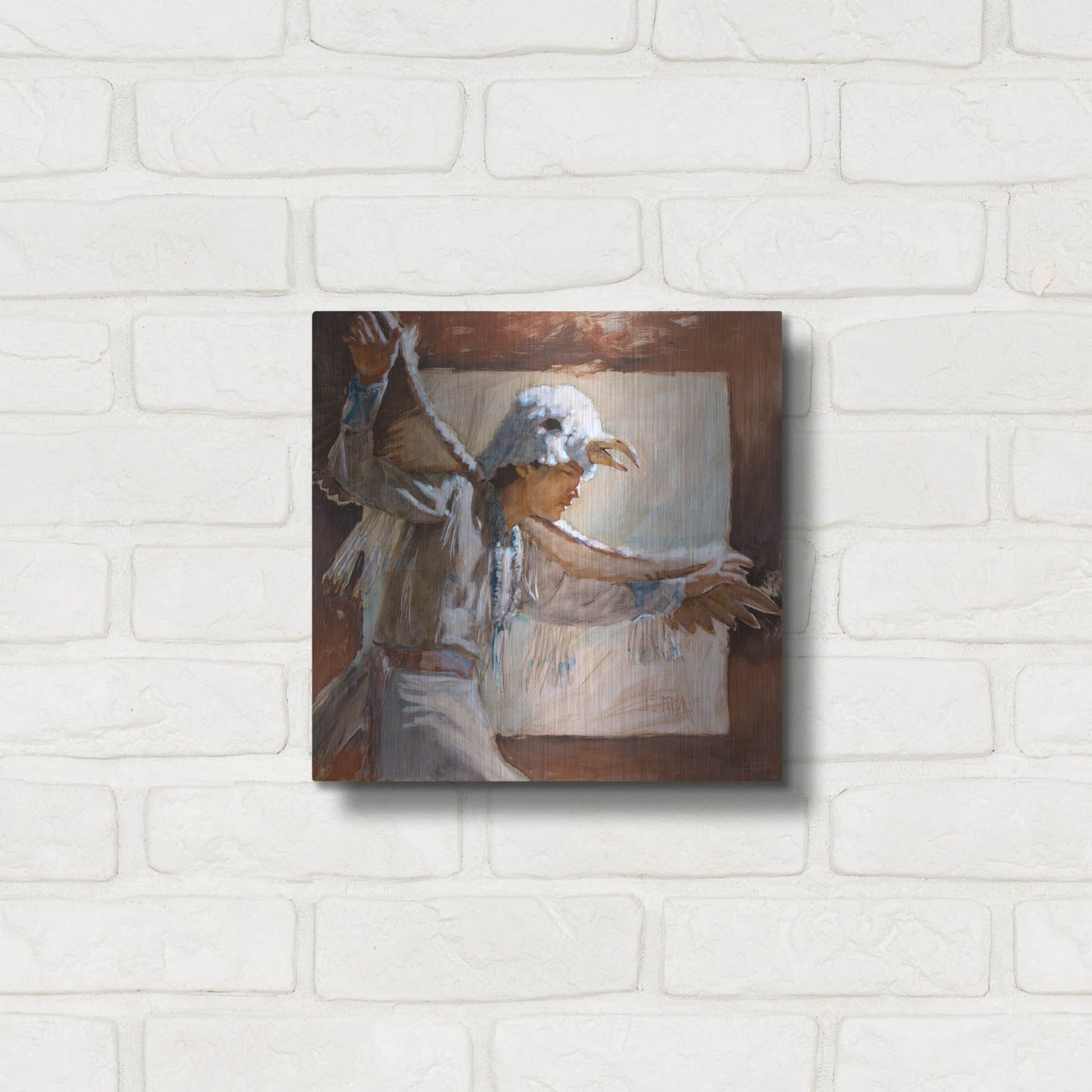 Luxe Metal Art 'Eagle Dance' by J. E. Knauf, Metal Wall Art,12x12