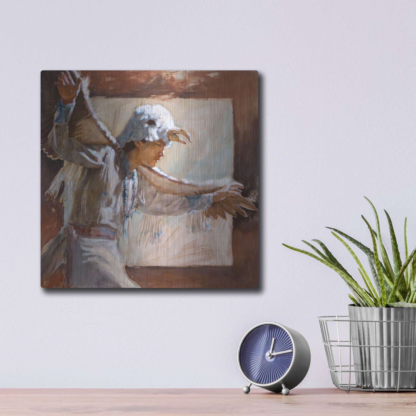 Luxe Metal Art 'Eagle Dance' by J. E. Knauf, Metal Wall Art,12x12