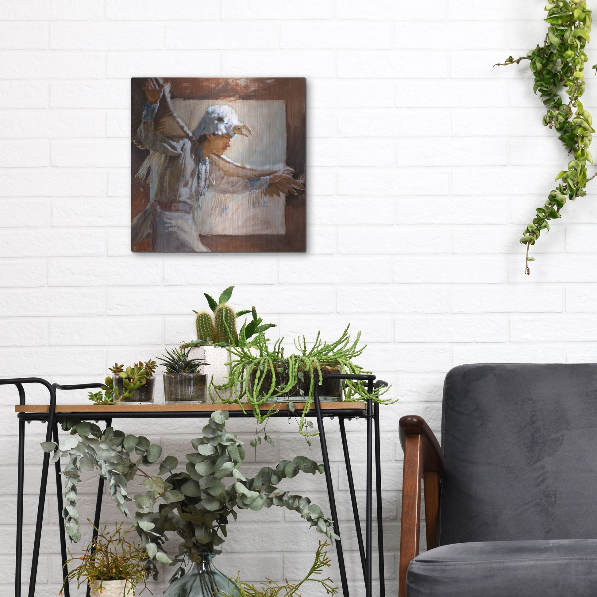 Luxe Metal Art 'Eagle Dance' by J. E. Knauf, Metal Wall Art,12x12