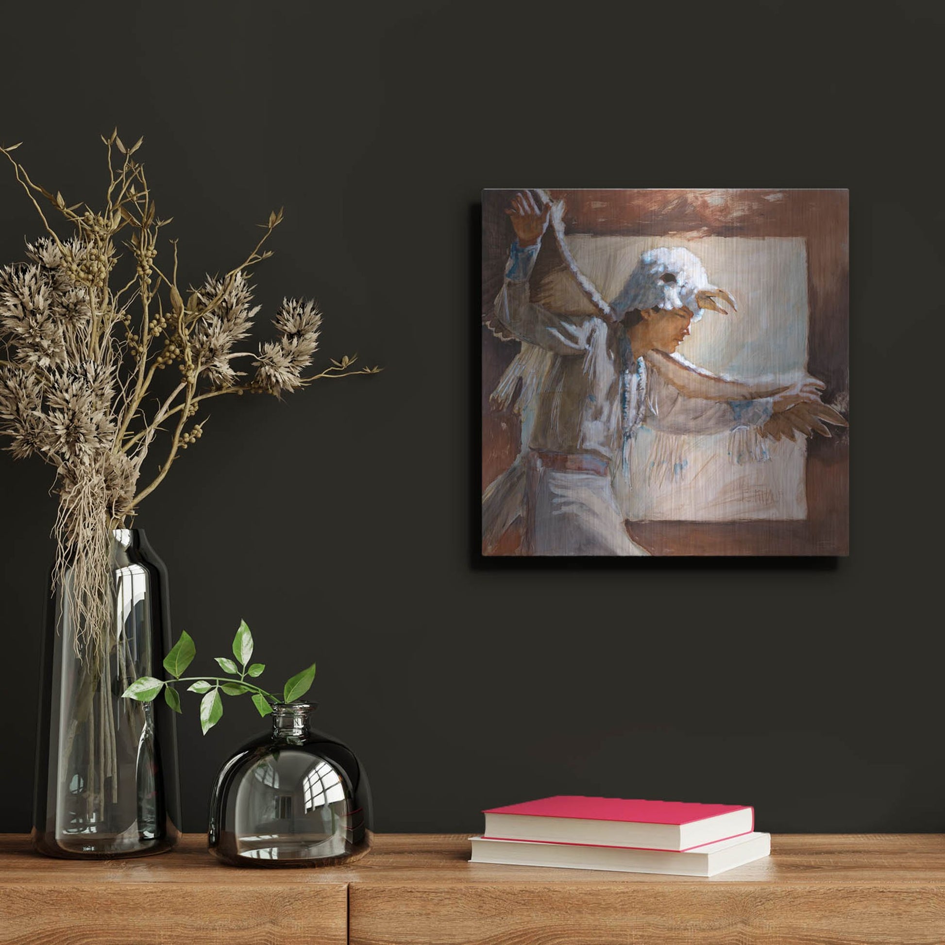 Luxe Metal Art 'Eagle Dance' by J. E. Knauf, Metal Wall Art,12x12