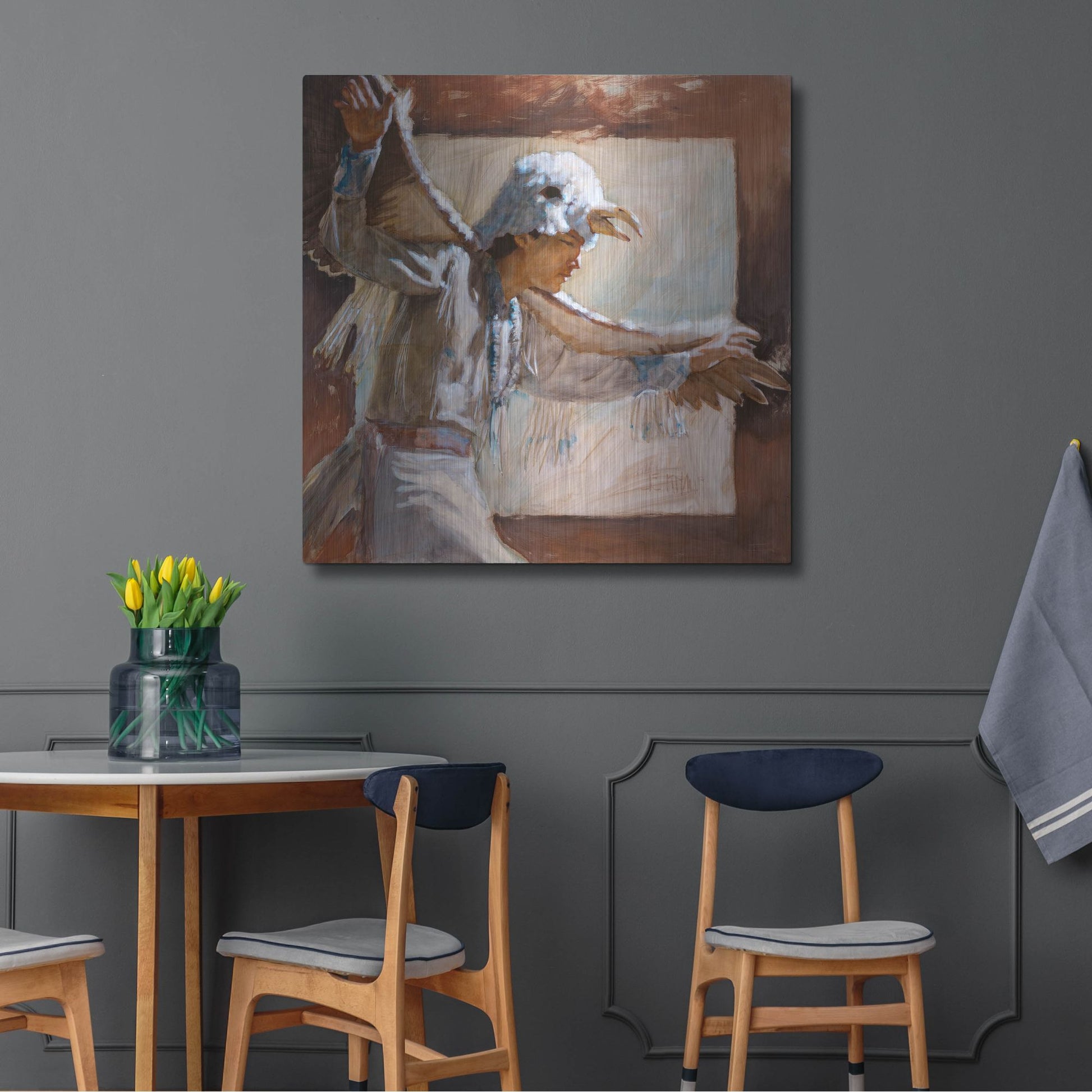 Luxe Metal Art 'Eagle Dance' by J. E. Knauf, Metal Wall Art,36x36