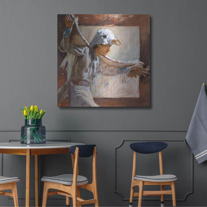 Luxe Metal Art 'Eagle Dance' by J. E. Knauf, Metal Wall Art,36x36