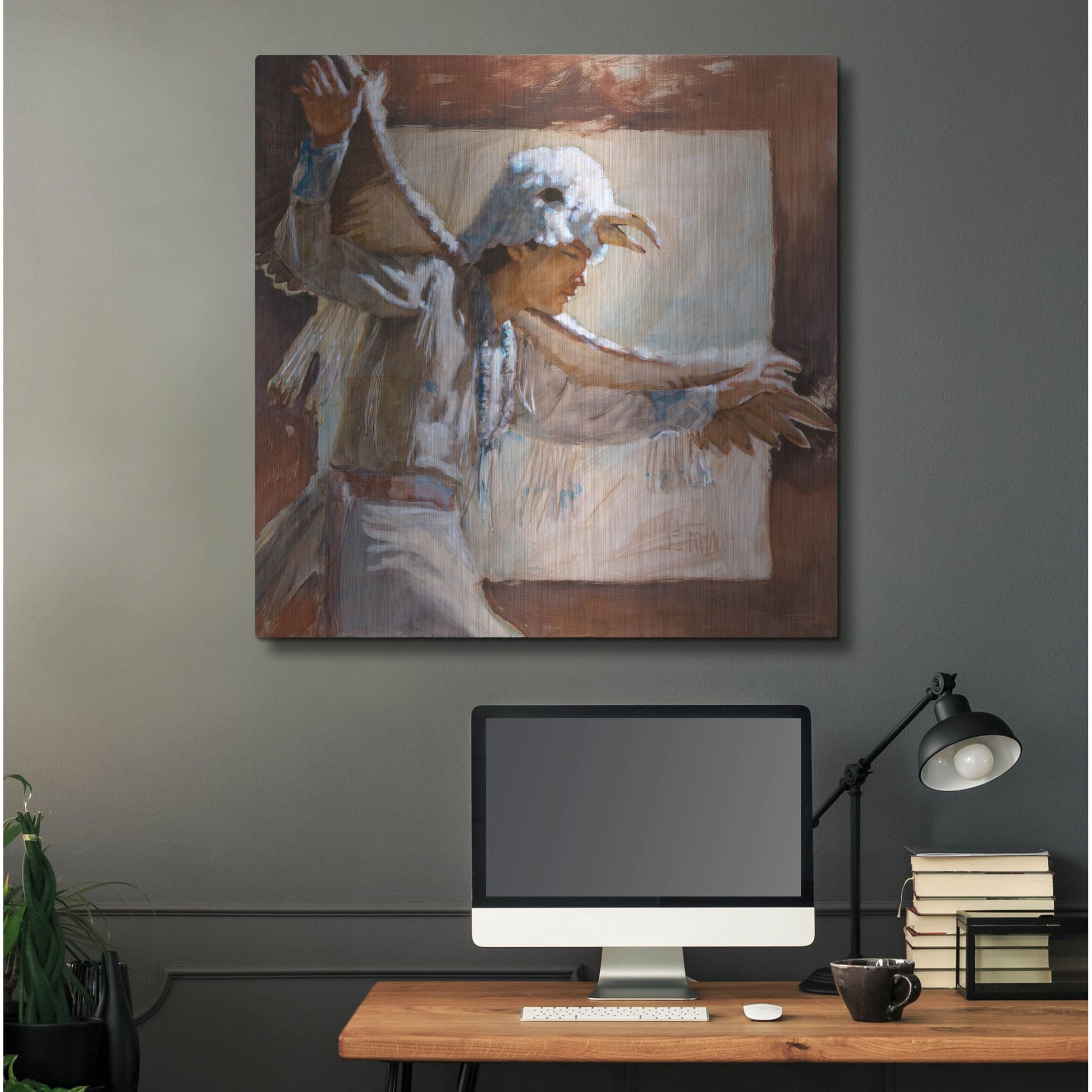 Luxe Metal Art 'Eagle Dance' by J. E. Knauf, Metal Wall Art,36x36