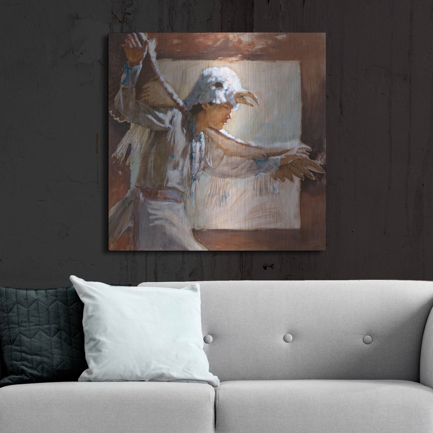 Luxe Metal Art 'Eagle Dance' by J. E. Knauf, Metal Wall Art,36x36