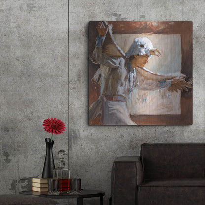 Luxe Metal Art 'Eagle Dance' by J. E. Knauf, Metal Wall Art,36x36