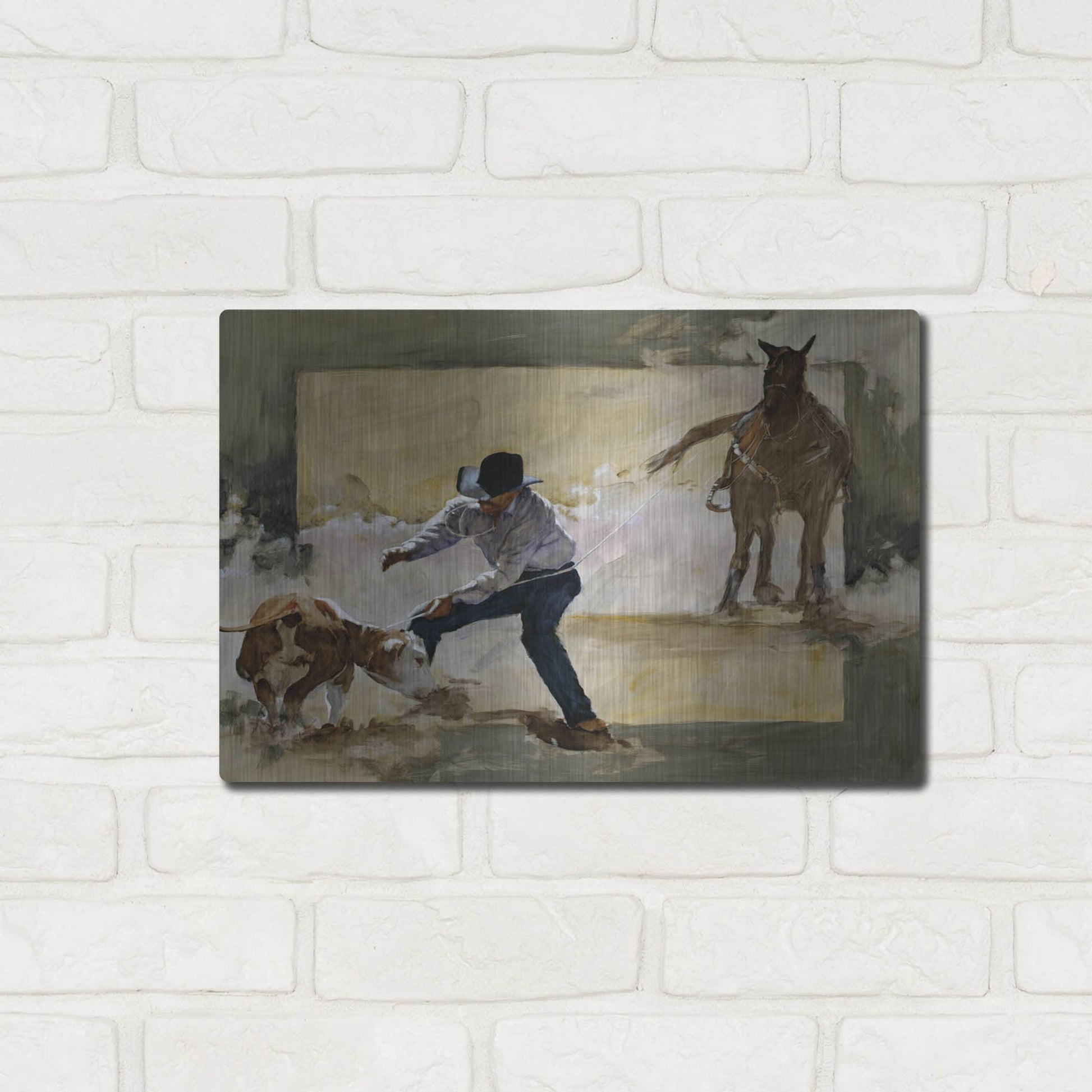 Luxe Metal Art 'Gotcha!' by J. E. Knauf, Metal Wall Art,16x12