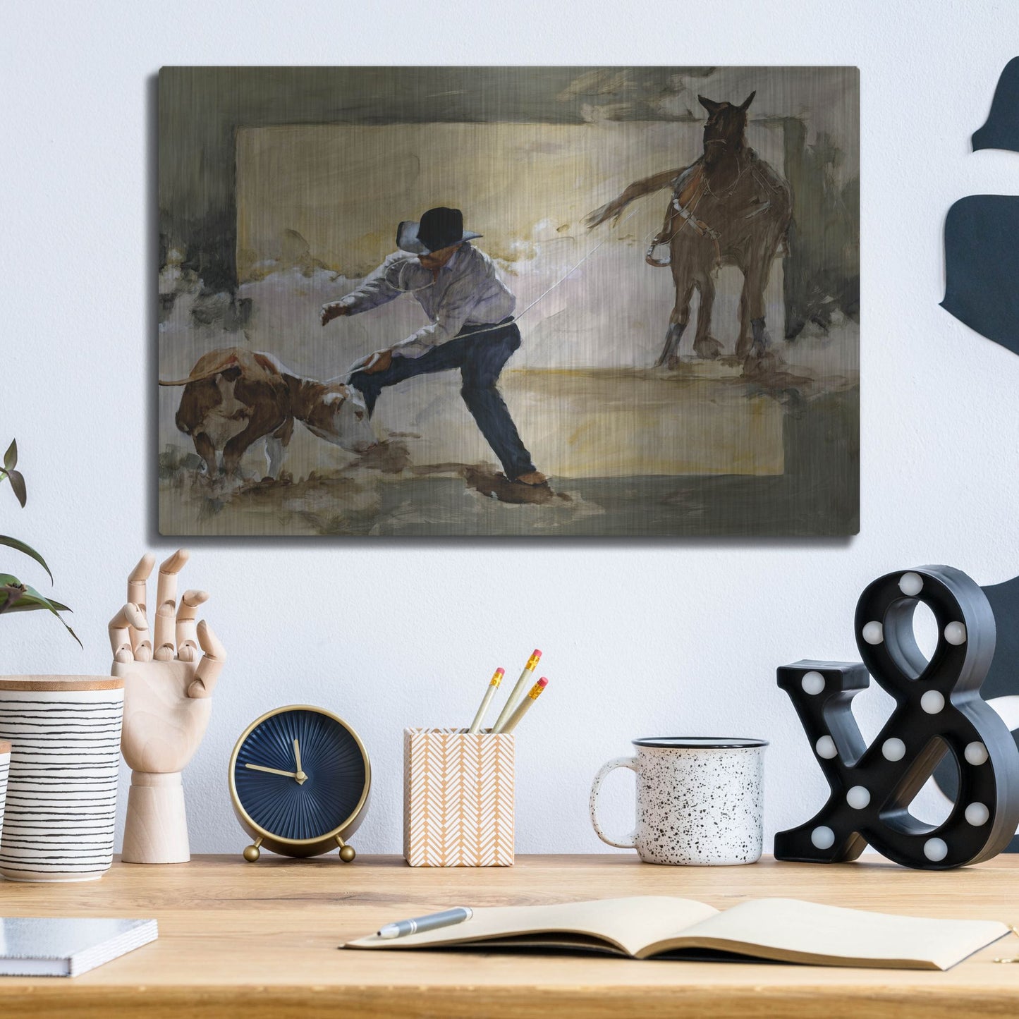 Luxe Metal Art 'Gotcha!' by J. E. Knauf, Metal Wall Art,16x12