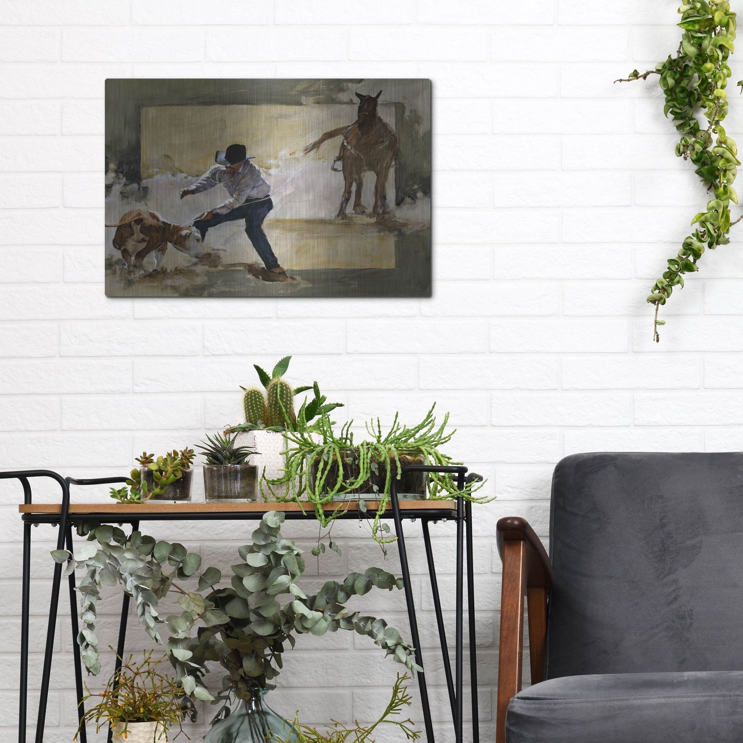 Luxe Metal Art 'Gotcha!' by J. E. Knauf, Metal Wall Art,16x12