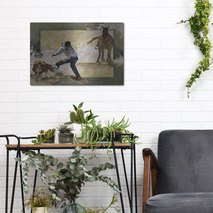Luxe Metal Art 'Gotcha!' by J. E. Knauf, Metal Wall Art,16x12