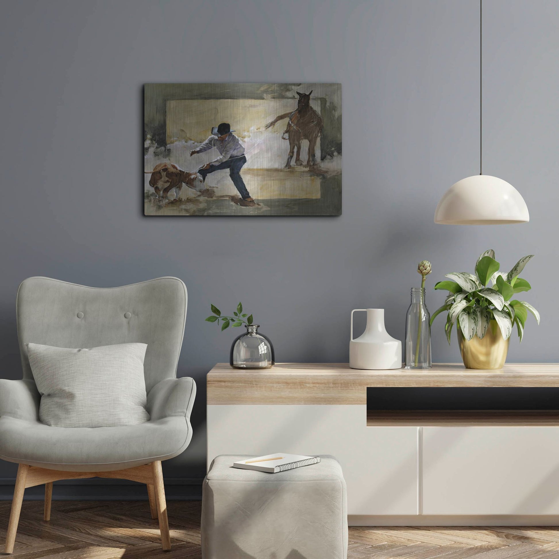 Luxe Metal Art 'Gotcha!' by J. E. Knauf, Metal Wall Art,24x16