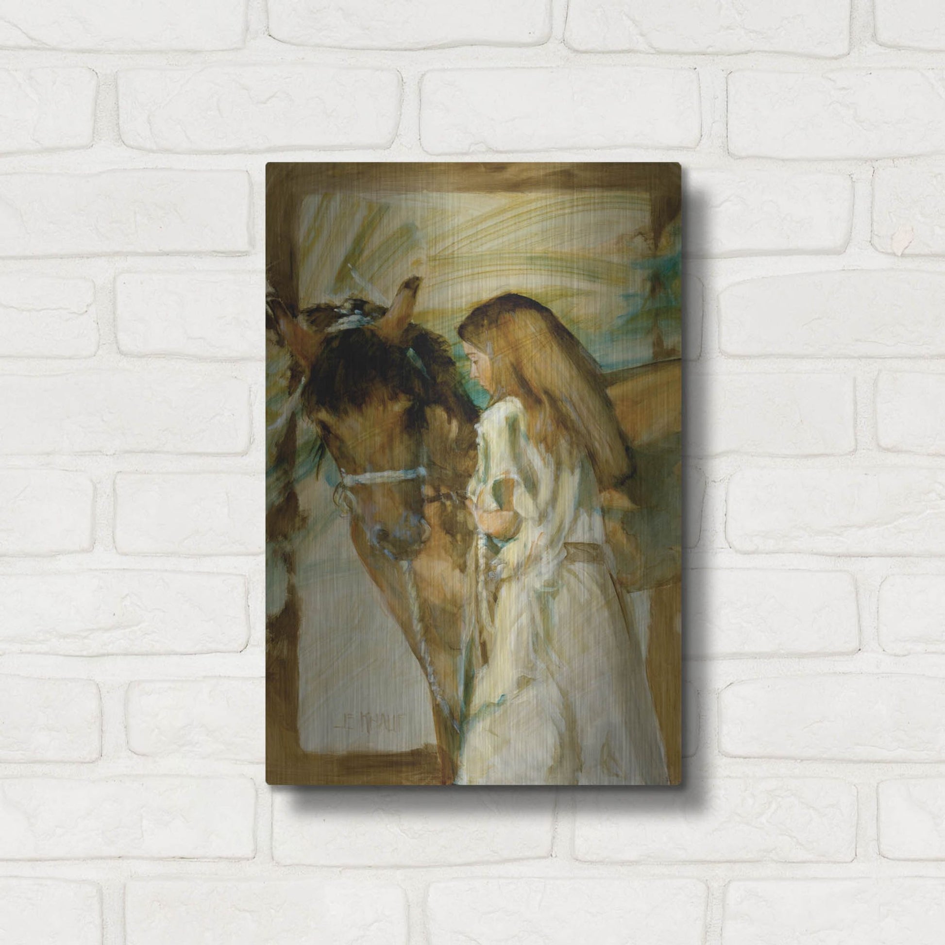 Luxe Metal Art 'Friends' by J. E. Knauf, Metal Wall Art,12x16