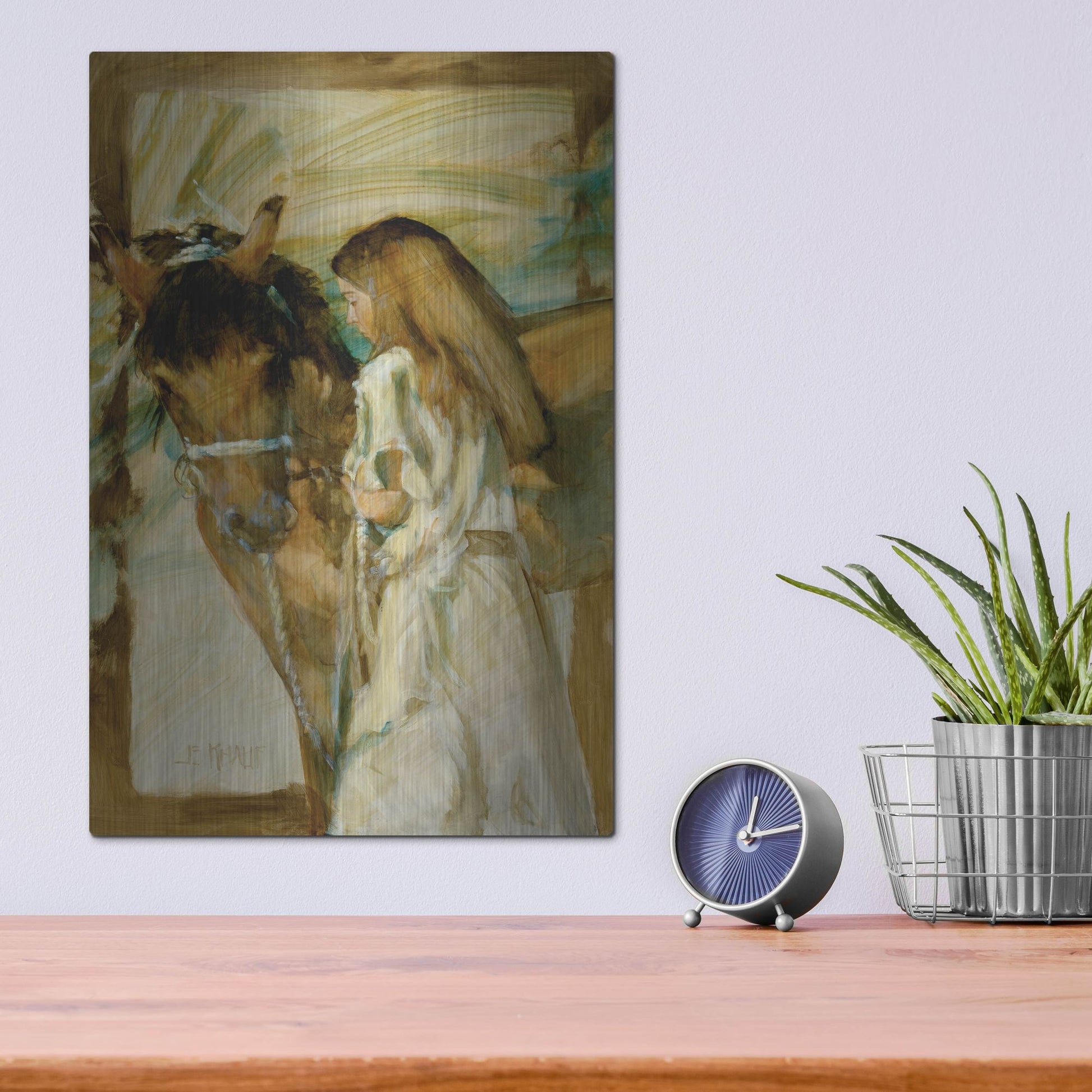 Luxe Metal Art 'Friends' by J. E. Knauf, Metal Wall Art,12x16