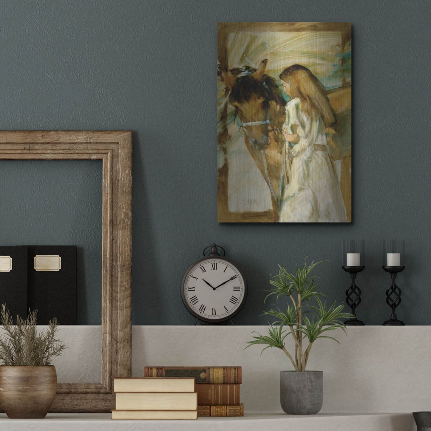 Luxe Metal Art 'Friends' by J. E. Knauf, Metal Wall Art,12x16