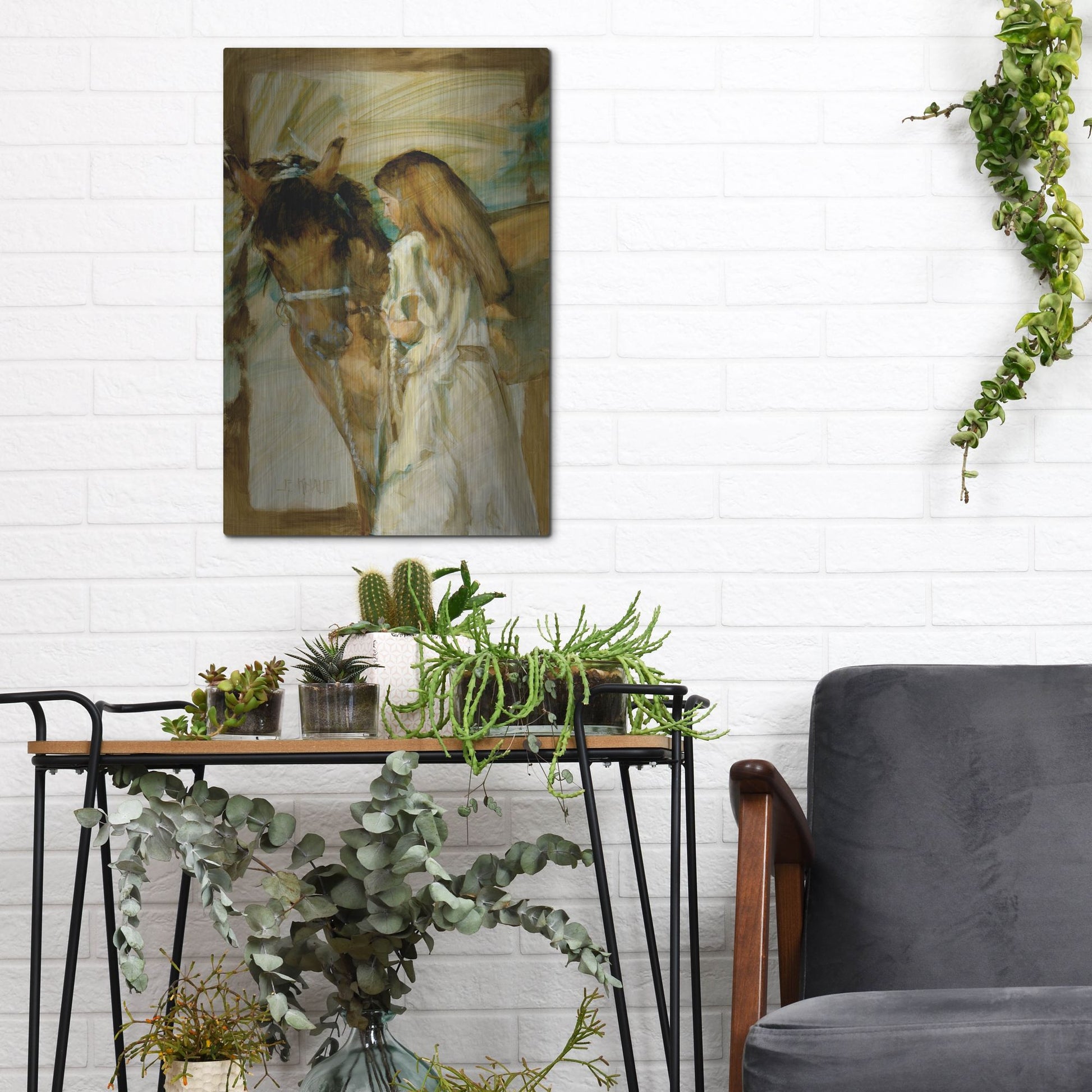 Luxe Metal Art 'Friends' by J. E. Knauf, Metal Wall Art,12x16