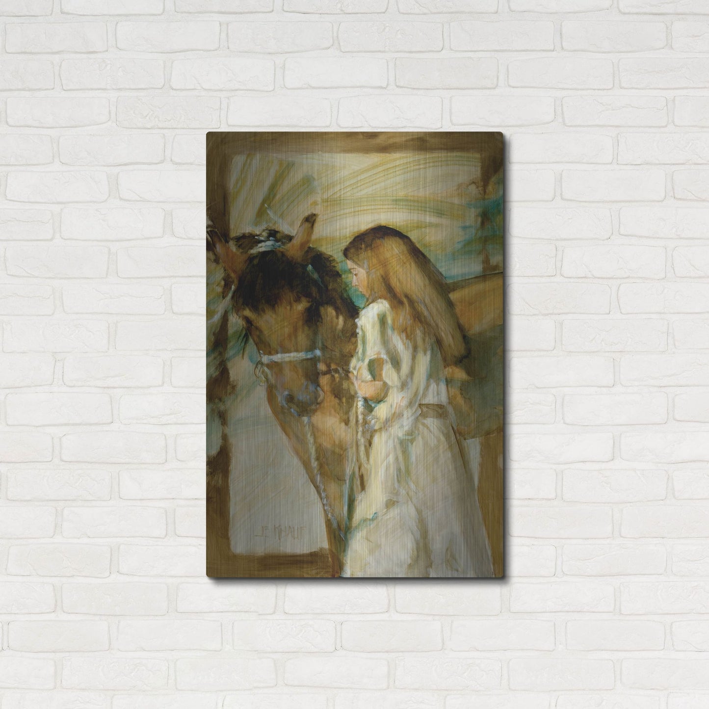 Luxe Metal Art 'Friends' by J. E. Knauf, Metal Wall Art,24x36