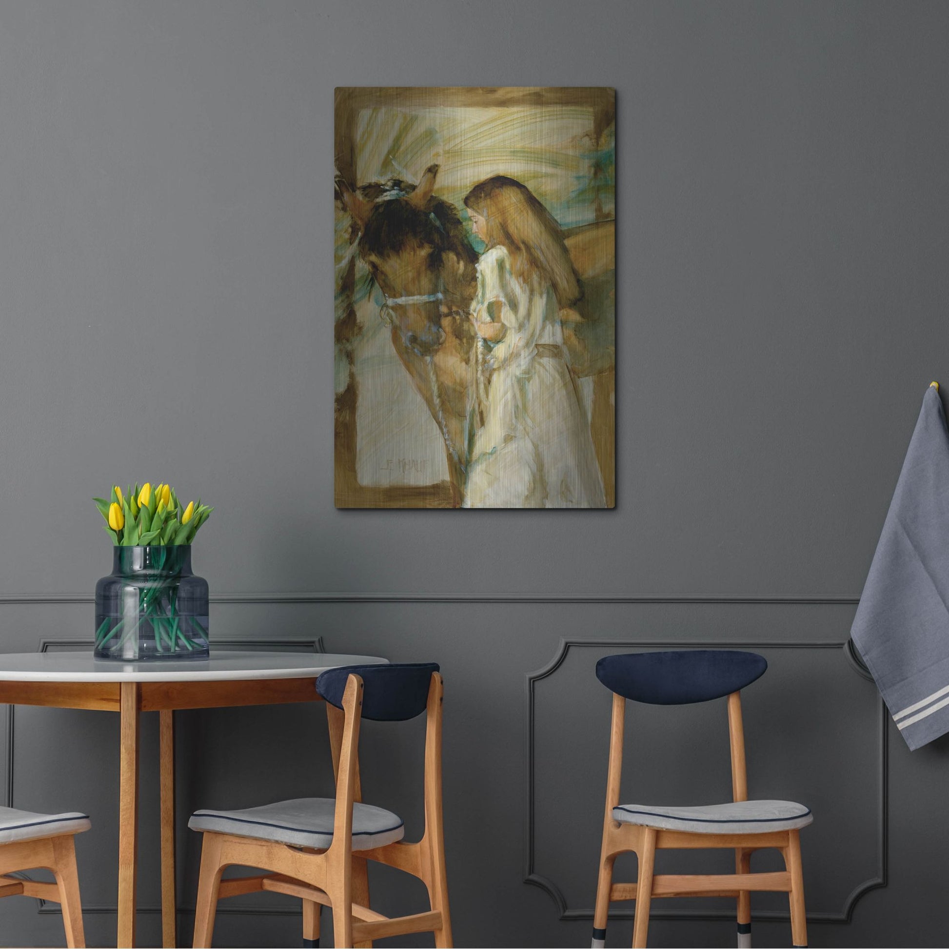 Luxe Metal Art 'Friends' by J. E. Knauf, Metal Wall Art,24x36