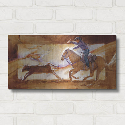 Luxe Metal Art 'Chasin' Em Down' by J. E. Knauf, Metal Wall Art,24x12