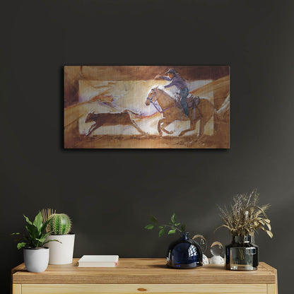 Luxe Metal Art 'Chasin' Em Down' by J. E. Knauf, Metal Wall Art,24x12