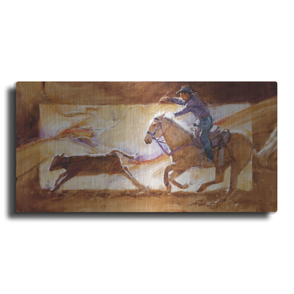 Luxe Metal Art 'Chasin' Em Down' by J. E. Knauf, Metal Wall Art,24x12