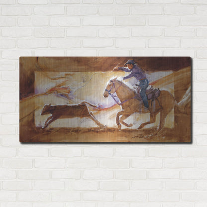 Luxe Metal Art 'Chasin' Em Down' by J. E. Knauf, Metal Wall Art,48x24