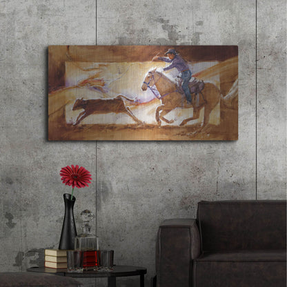 Luxe Metal Art 'Chasin' Em Down' by J. E. Knauf, Metal Wall Art,48x24