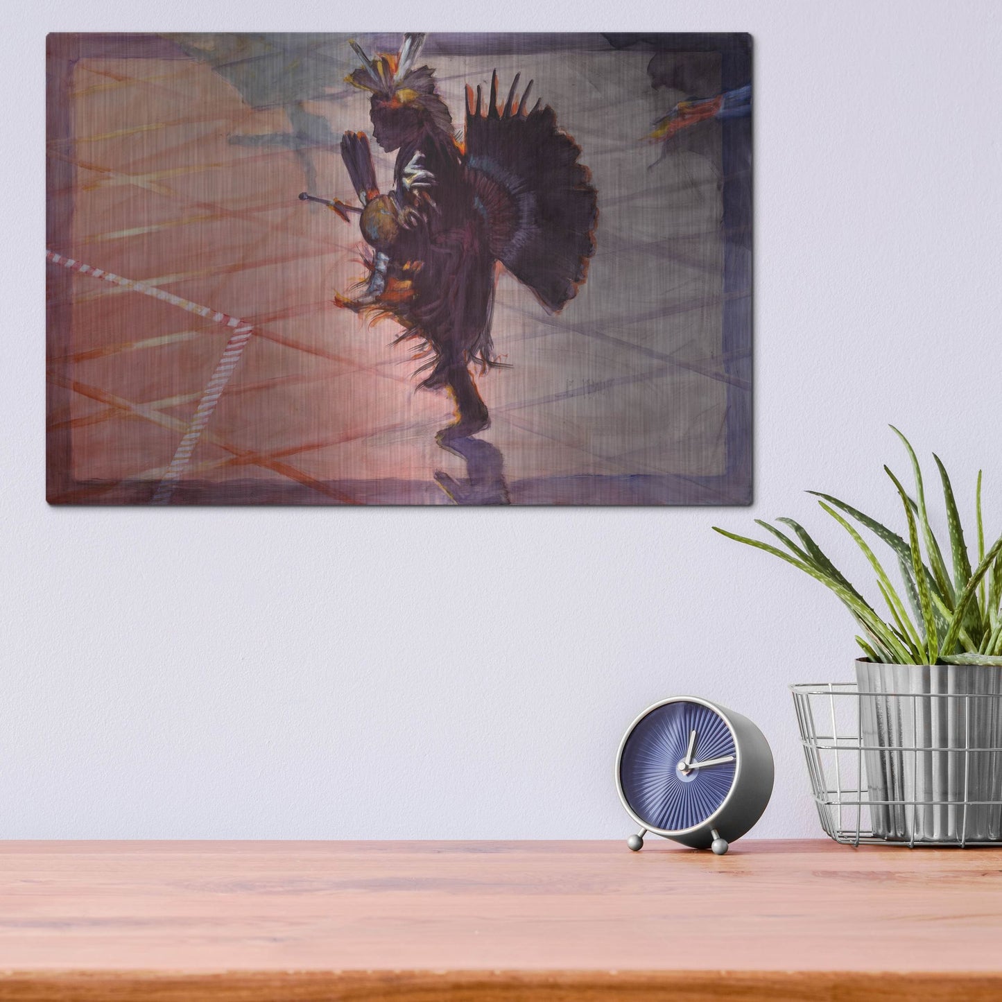 Luxe Metal Art 'Between The Lines' by J. E. Knauf, Metal Wall Art,16x12