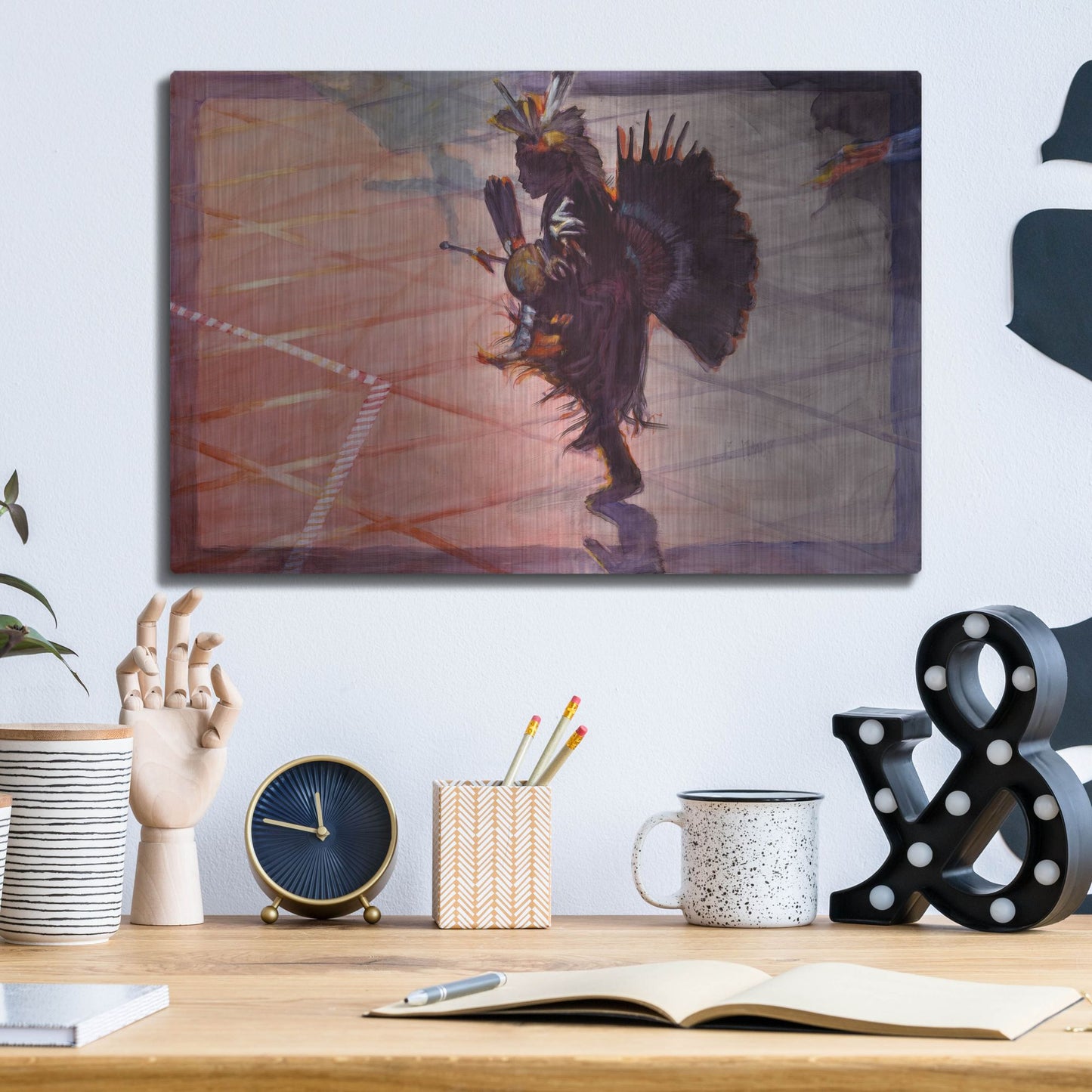 Luxe Metal Art 'Between The Lines' by J. E. Knauf, Metal Wall Art,16x12