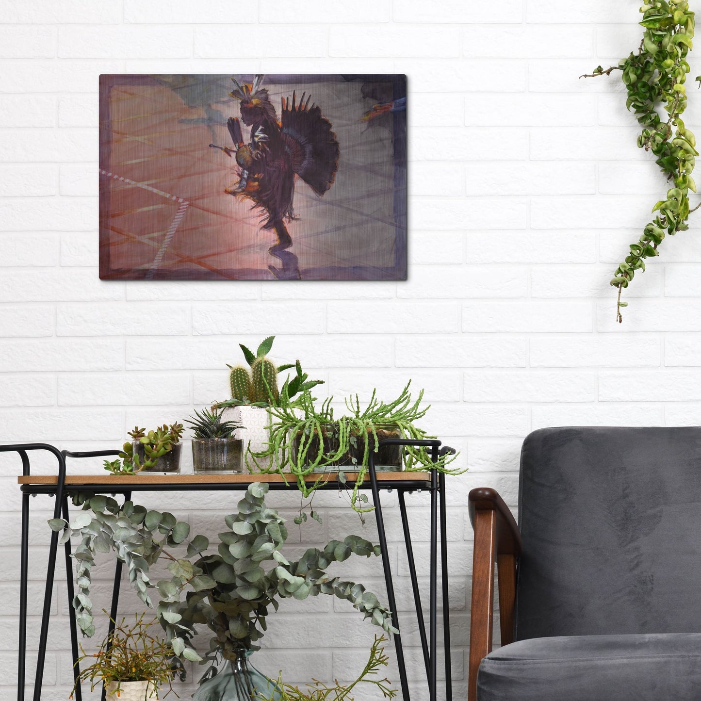 Luxe Metal Art 'Between The Lines' by J. E. Knauf, Metal Wall Art,16x12