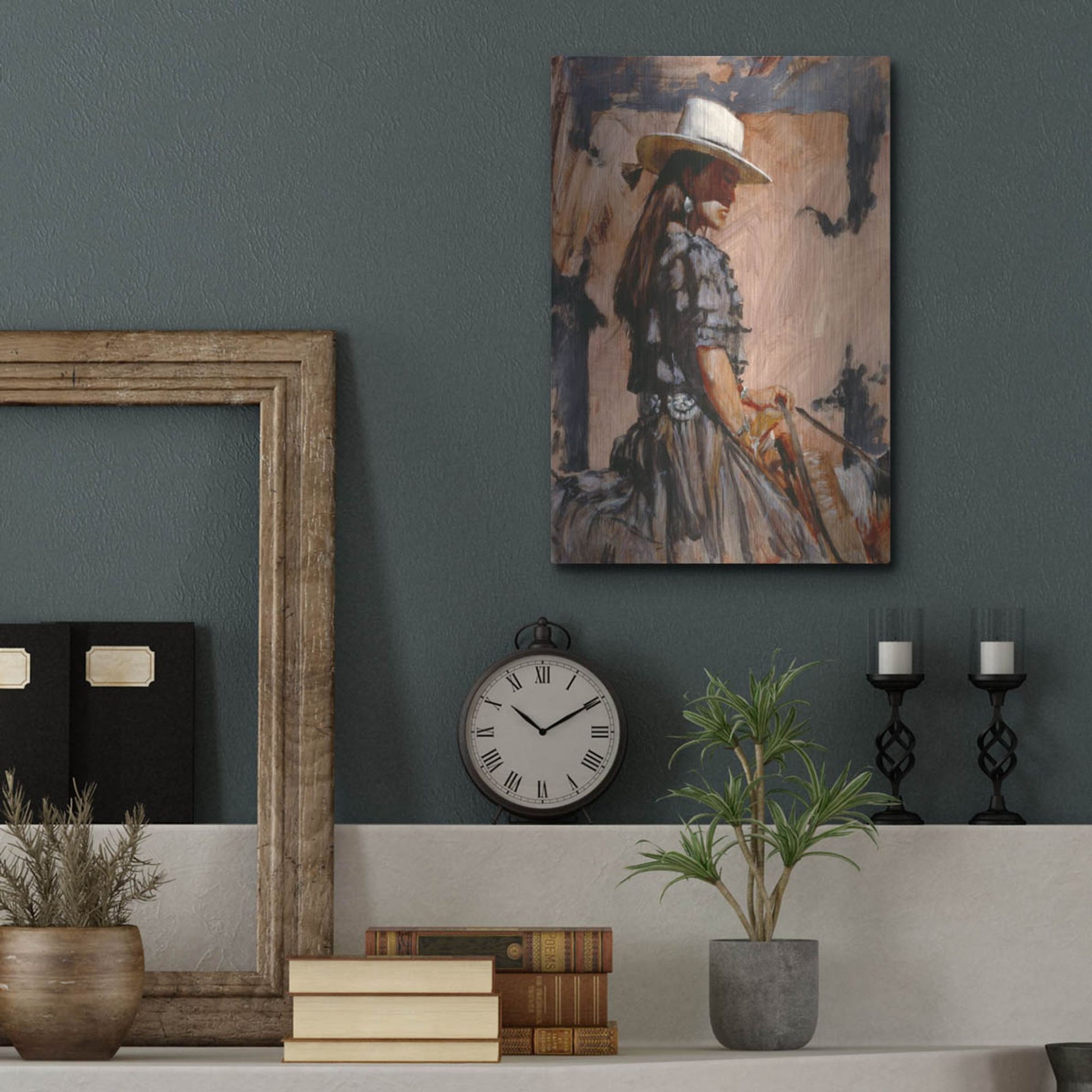 Luxe Metal Art 'At A Walk' by J. E. Knauf, Metal Wall Art,12x16