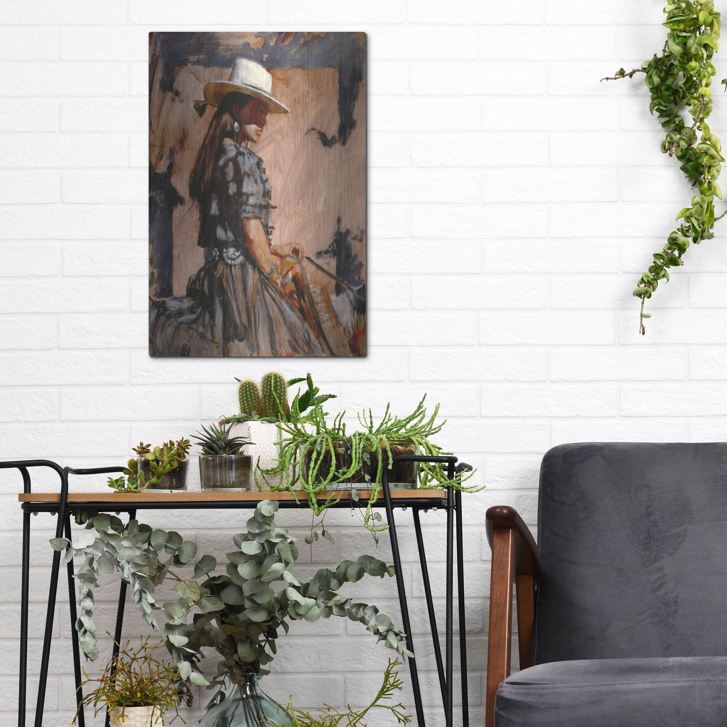 Luxe Metal Art 'At A Walk' by J. E. Knauf, Metal Wall Art,12x16