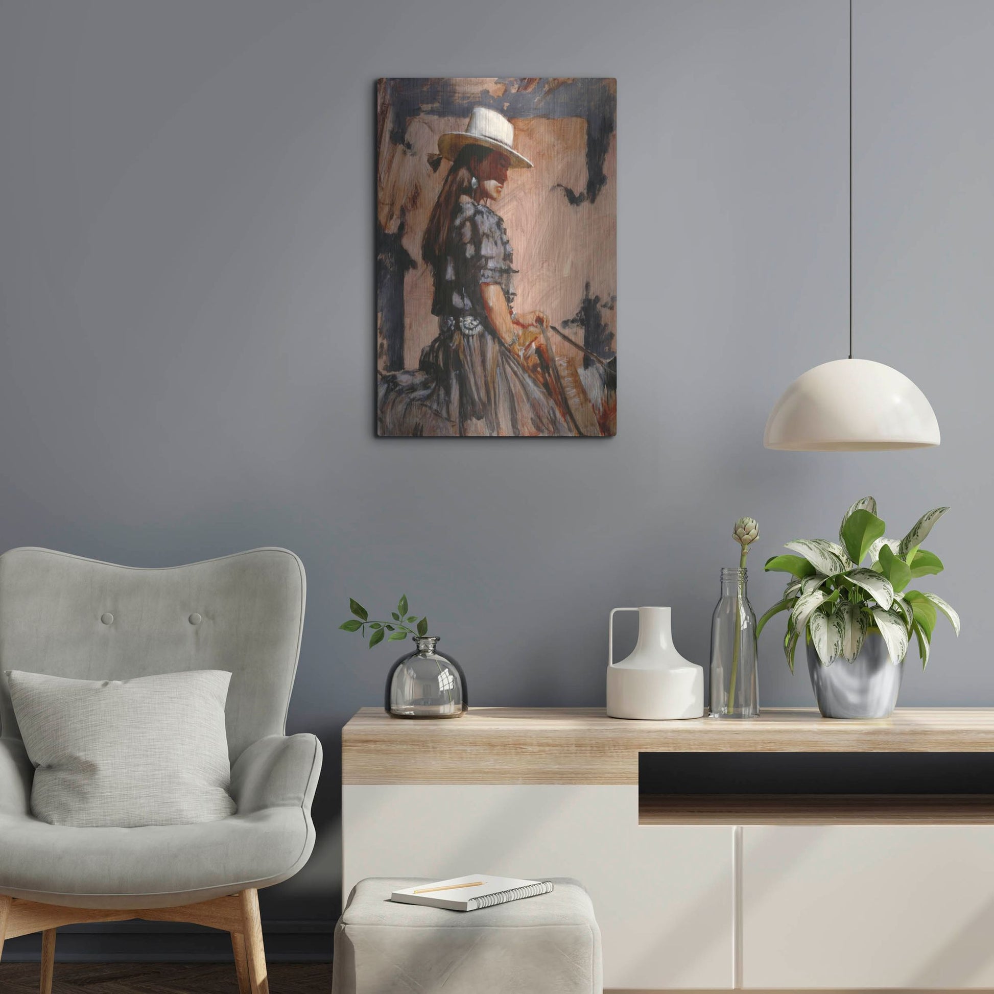 Luxe Metal Art 'At A Walk' by J. E. Knauf, Metal Wall Art,16x24