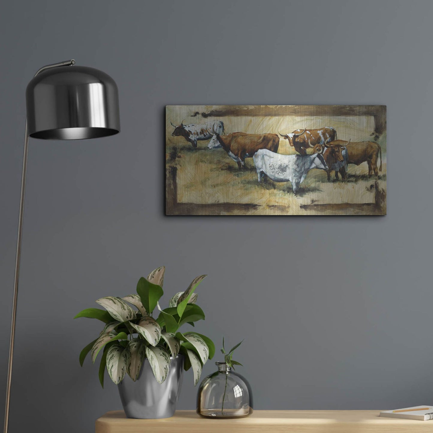 Luxe Metal Art 'All Points' by J. E. Knauf, Metal Wall Art,24x12