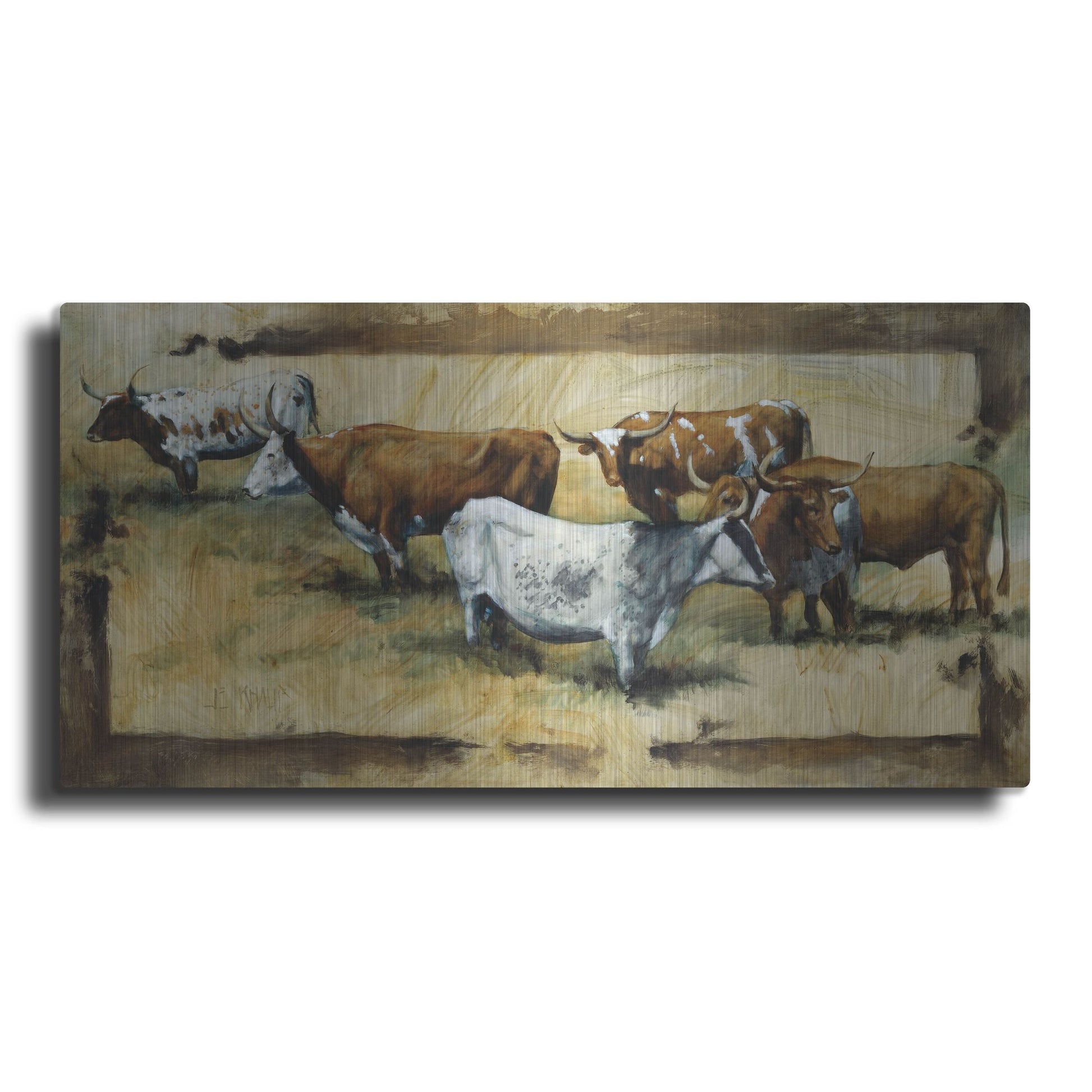 Luxe Metal Art 'All Points' by J. E. Knauf, Metal Wall Art,24x12