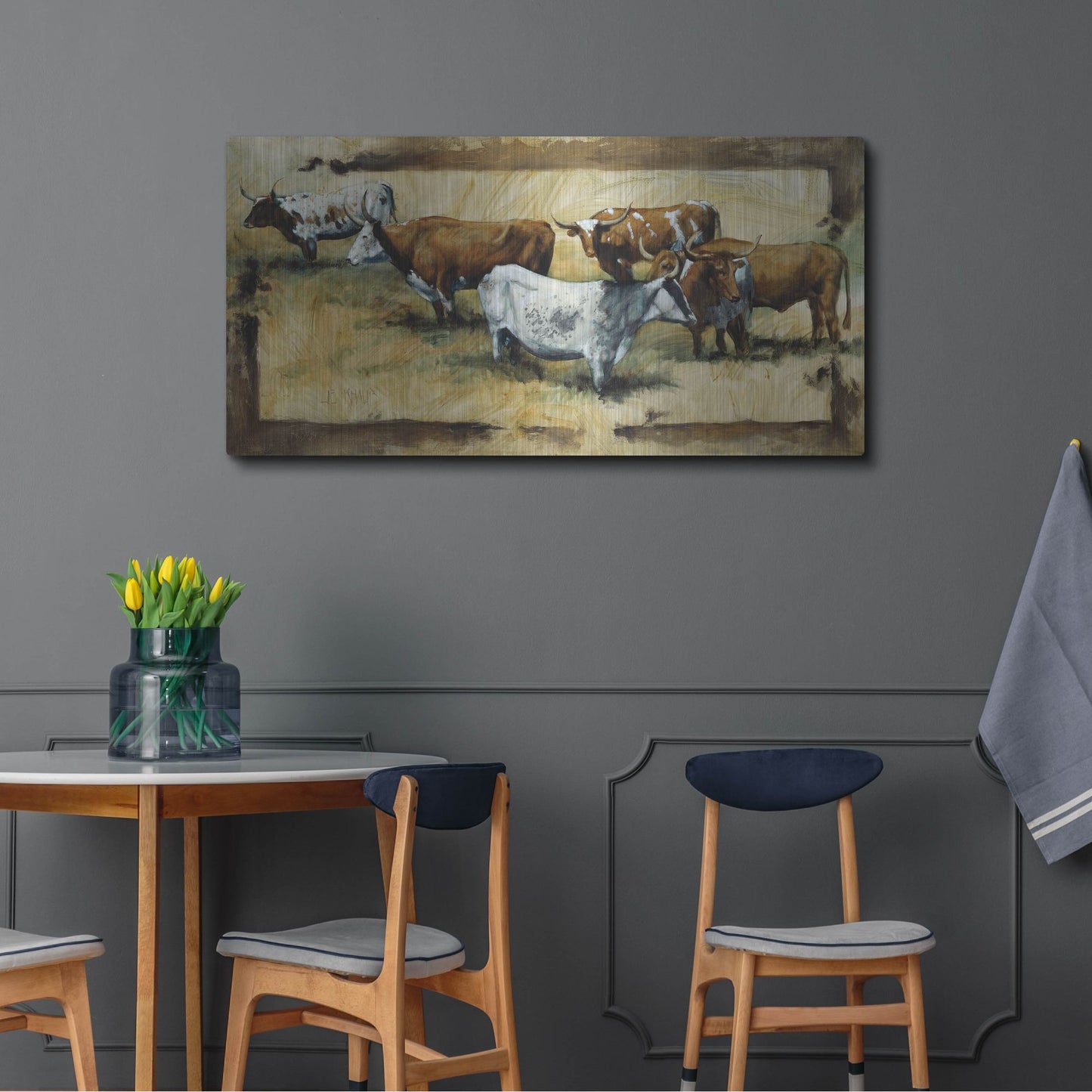 Luxe Metal Art 'All Points' by J. E. Knauf, Metal Wall Art,48x24