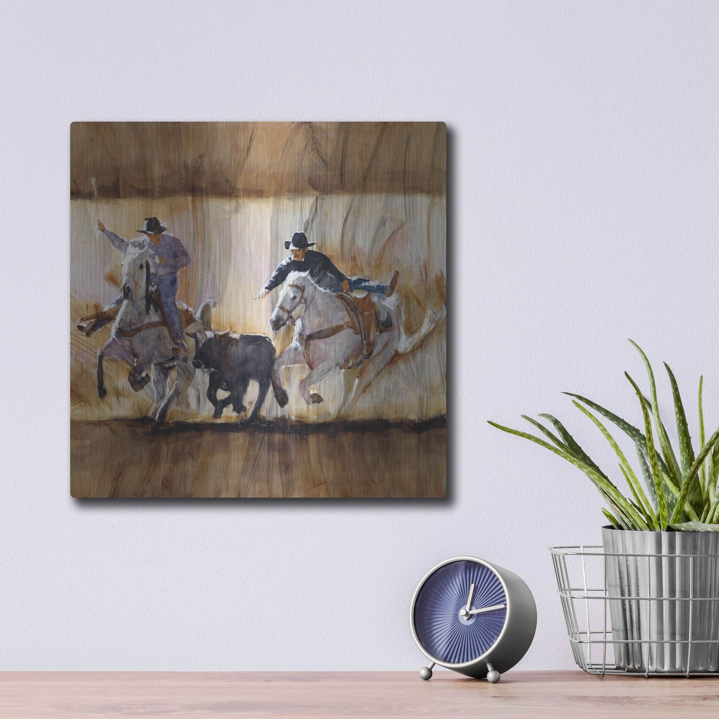 Luxe Metal Art 'Team Work' by J. E. Knauf, Metal Wall Art,12x12