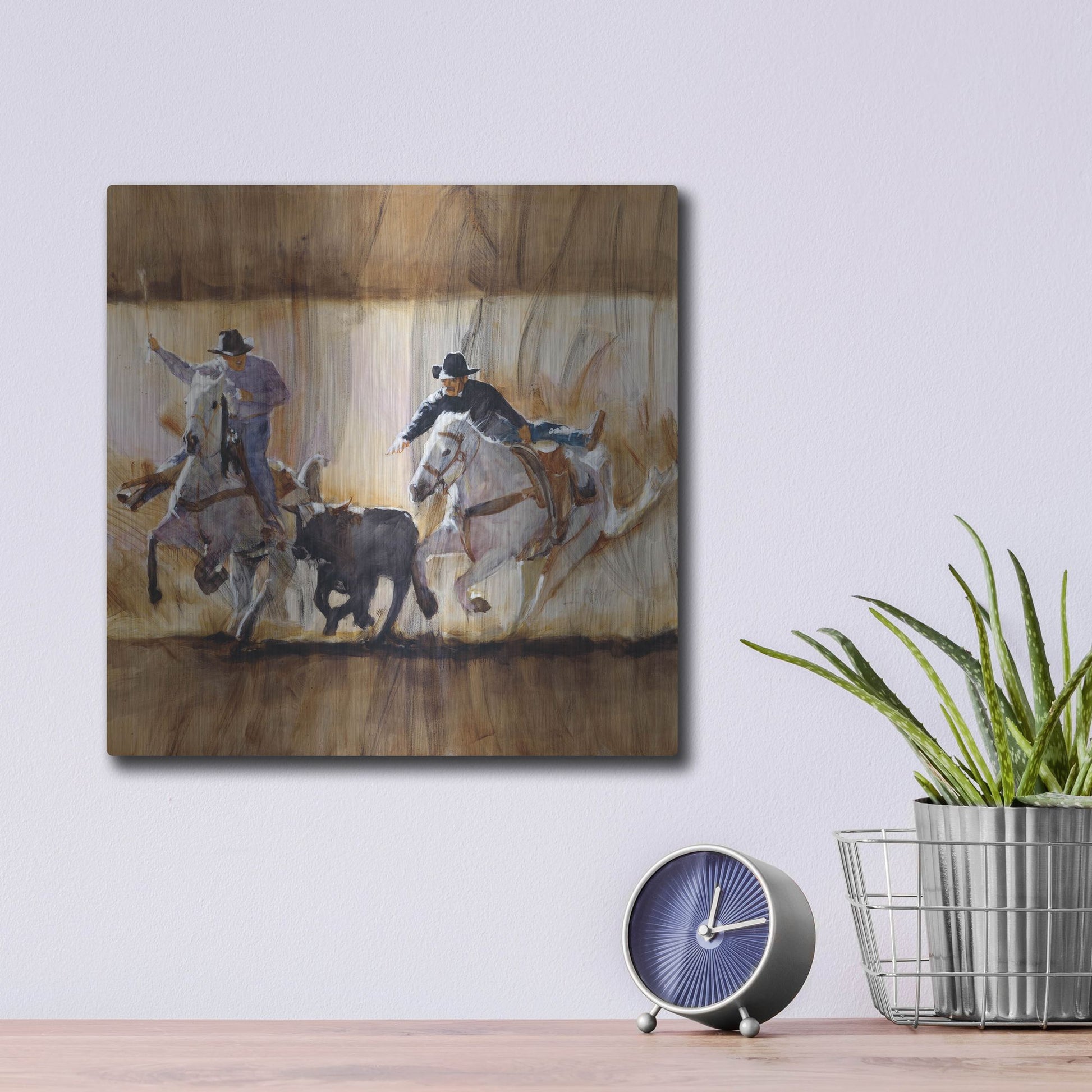 Luxe Metal Art 'Team Work' by J. E. Knauf, Metal Wall Art,12x12