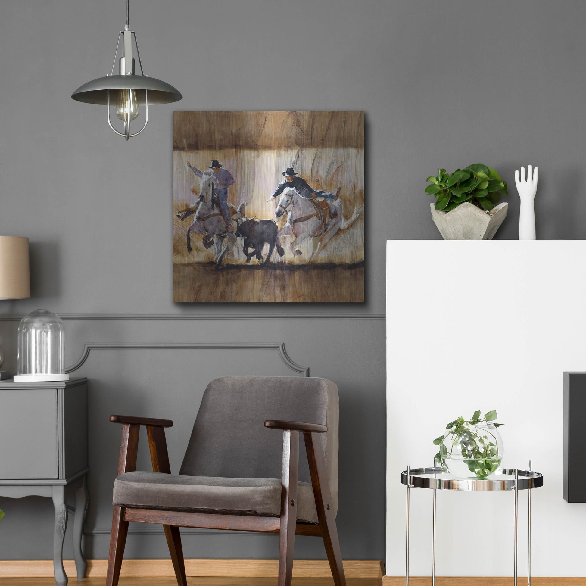 Luxe Metal Art 'Team Work' by J. E. Knauf, Metal Wall Art,24x24