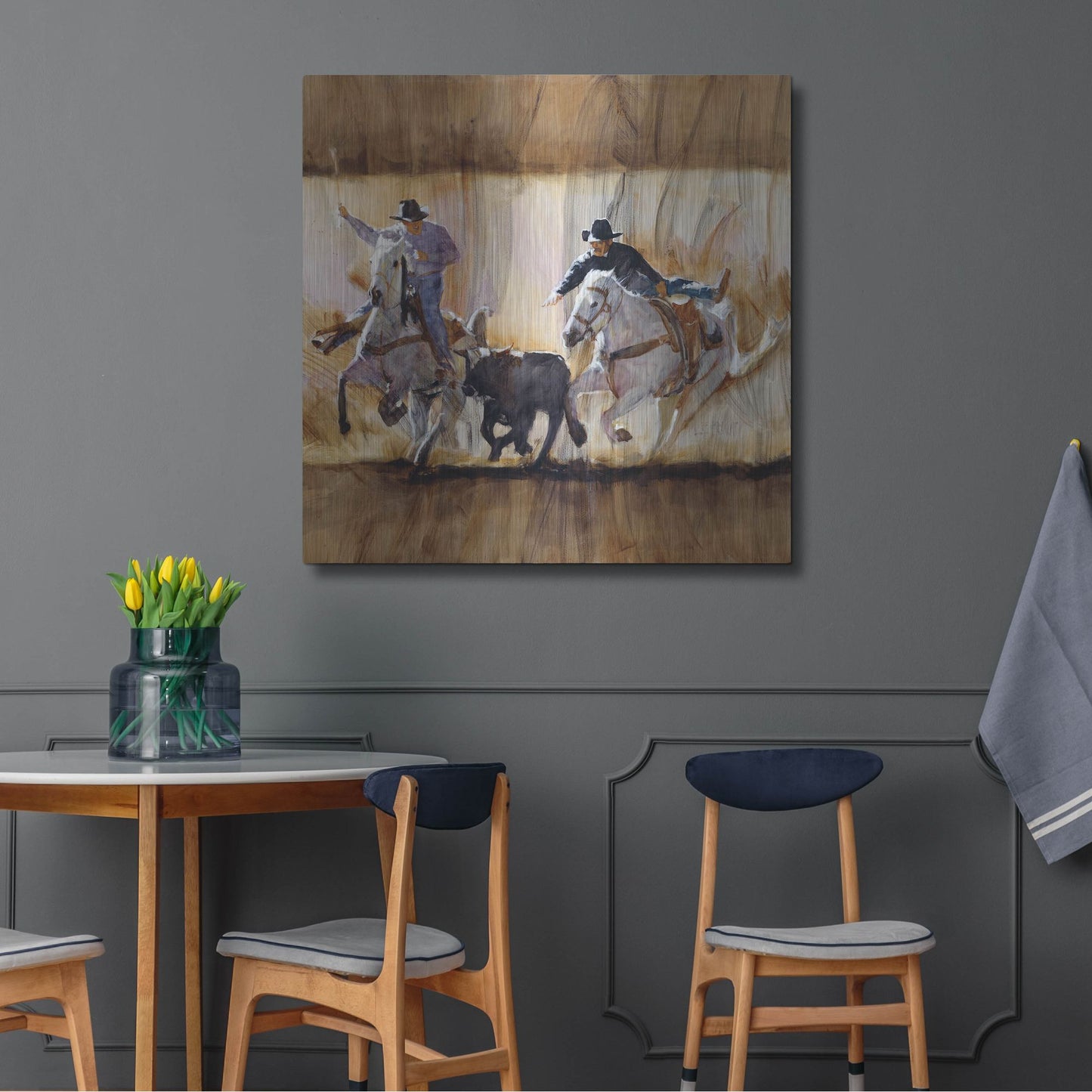 Luxe Metal Art 'Team Work' by J. E. Knauf, Metal Wall Art,36x36