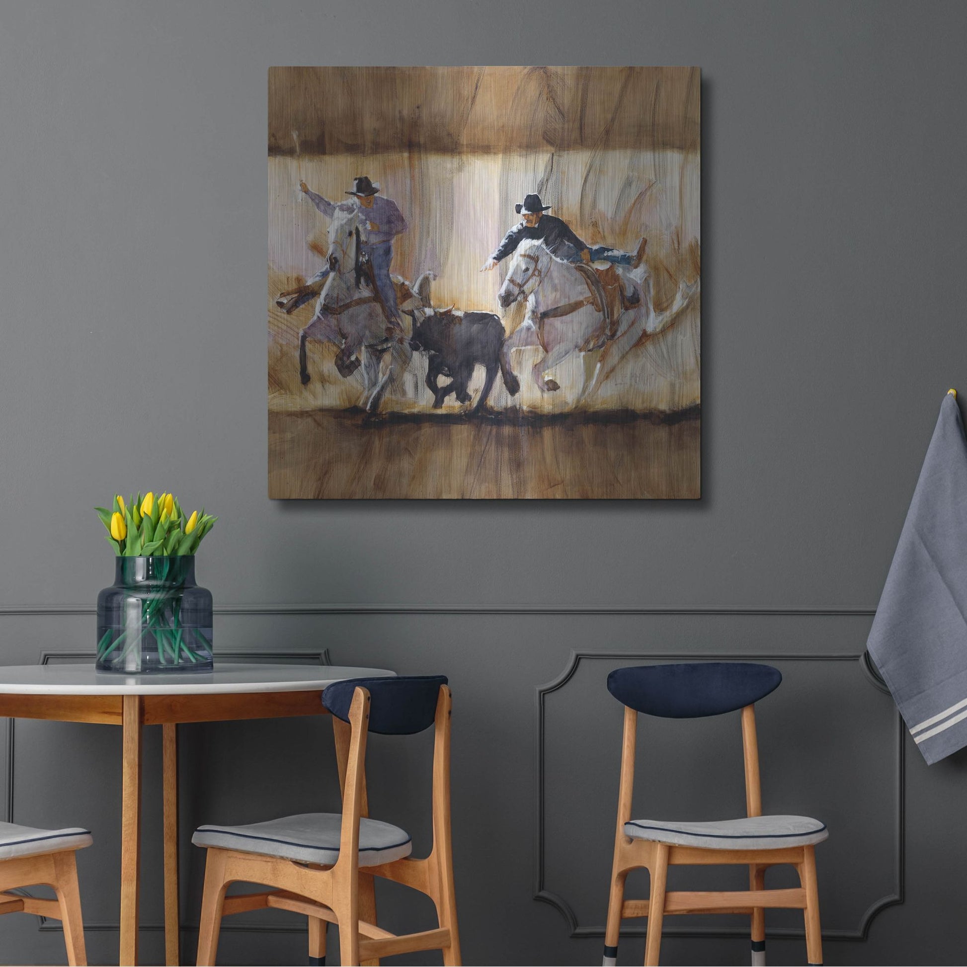 Luxe Metal Art 'Team Work' by J. E. Knauf, Metal Wall Art,36x36