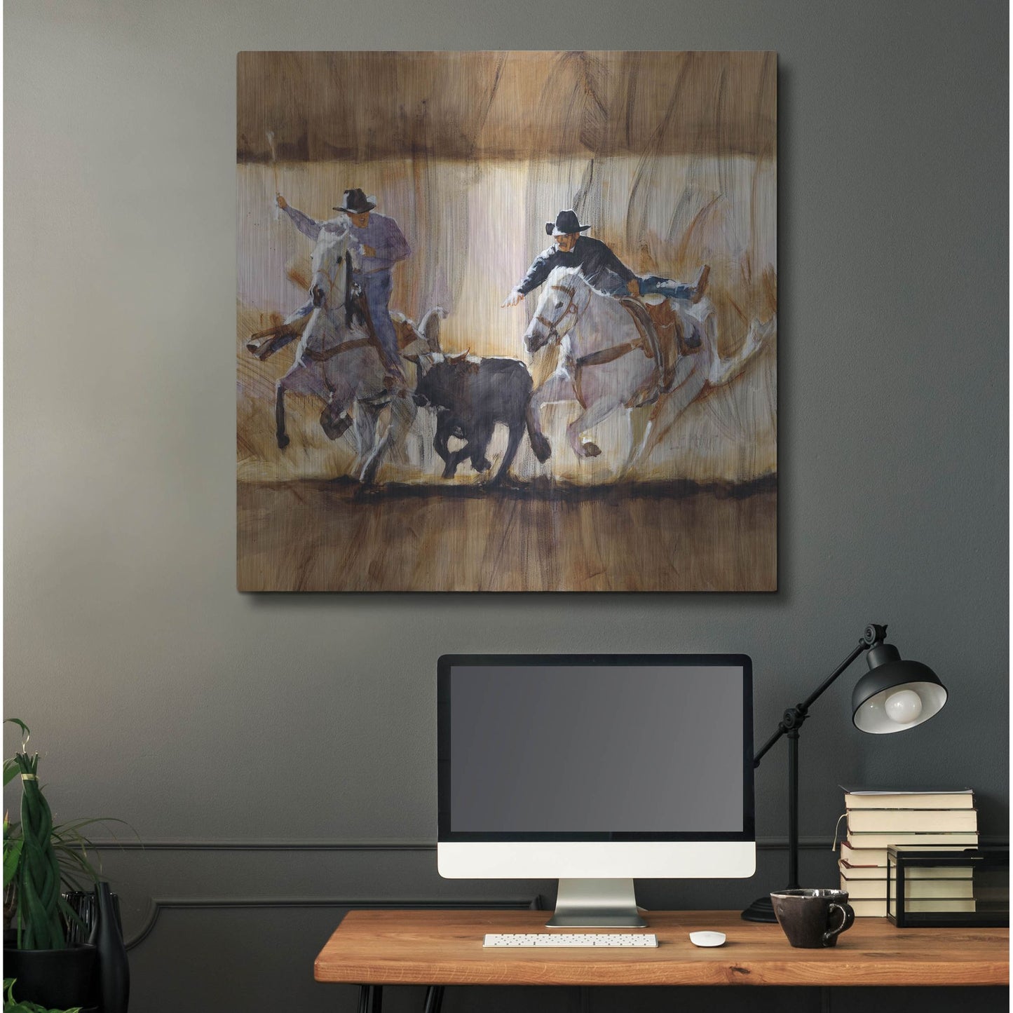 Luxe Metal Art 'Team Work' by J. E. Knauf, Metal Wall Art,36x36