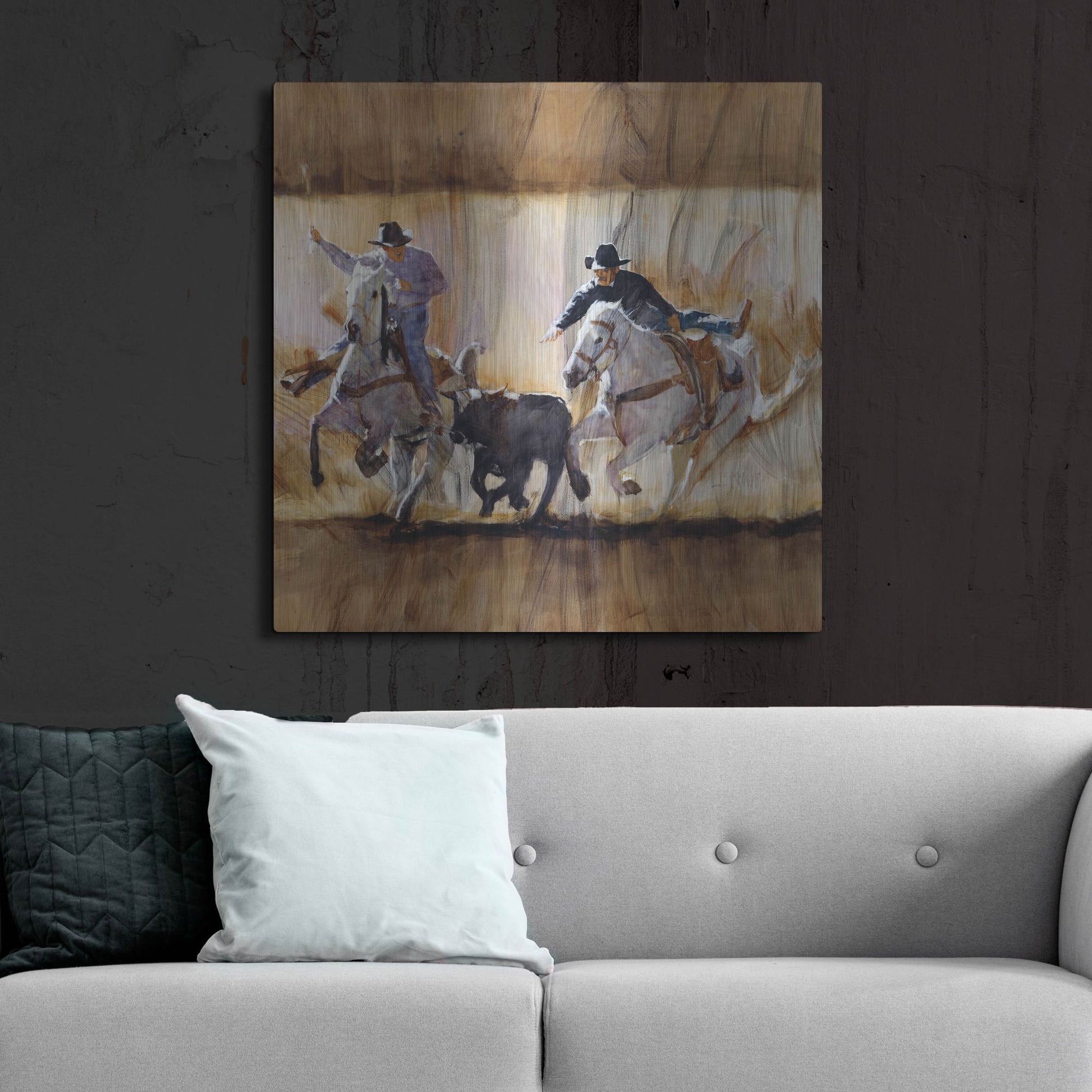 Luxe Metal Art 'Team Work' by J. E. Knauf, Metal Wall Art,36x36
