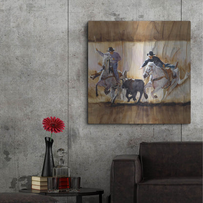 Luxe Metal Art 'Team Work' by J. E. Knauf, Metal Wall Art,36x36