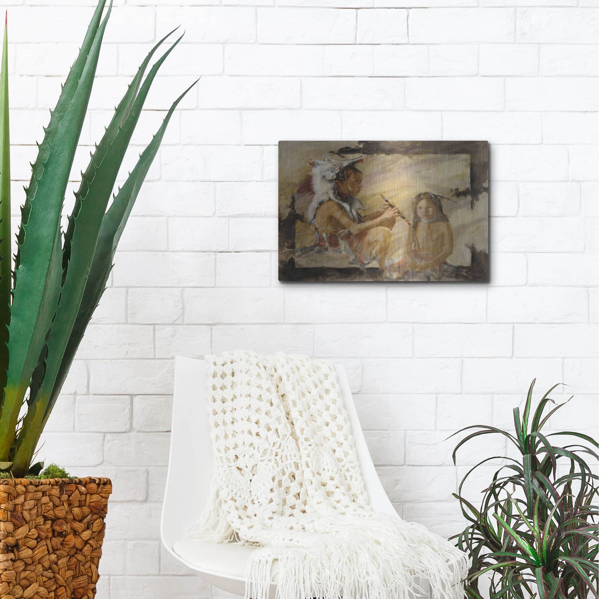 Luxe Metal Art 'J J & Wapila On The Cheyenne' by J. E. Knauf, Metal Wall Art,16x12