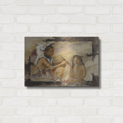 Luxe Metal Art 'J J & Wapila On The Cheyenne' by J. E. Knauf, Metal Wall Art,24x16