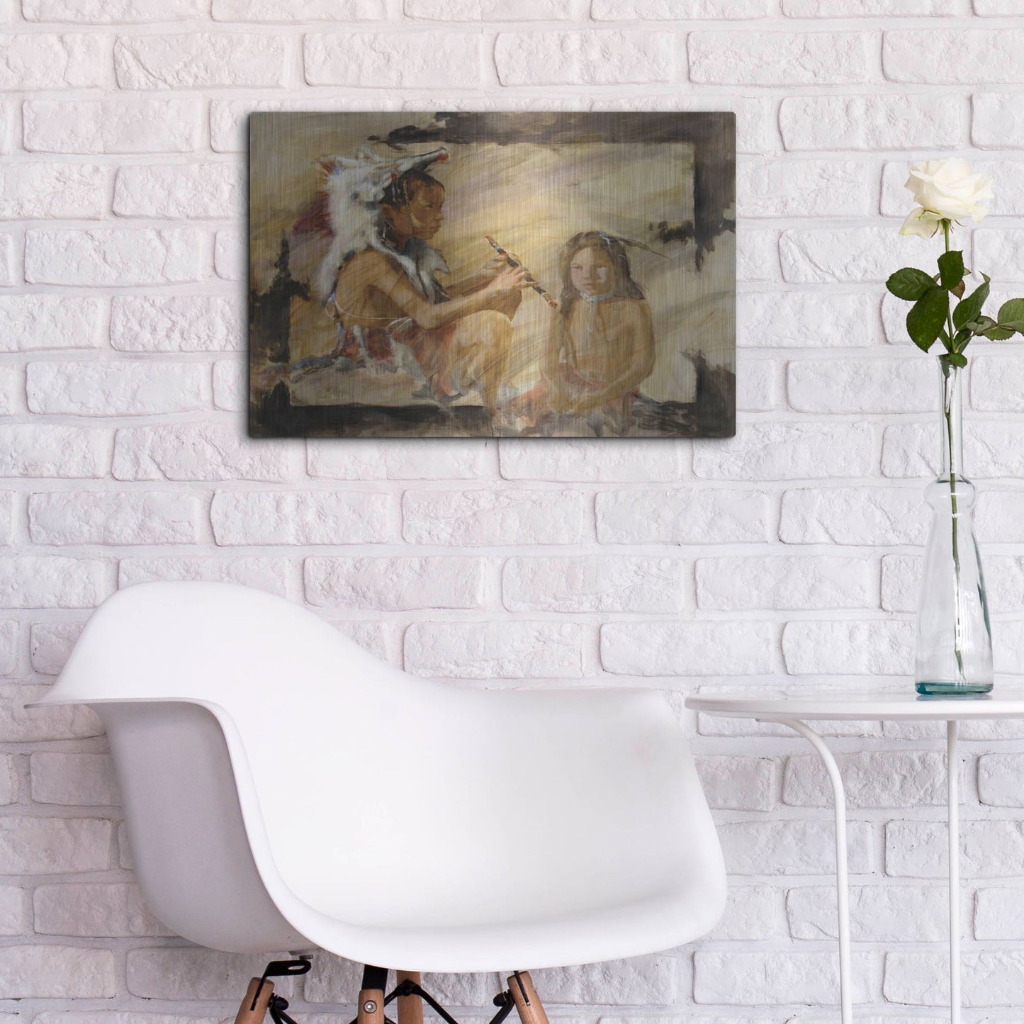Luxe Metal Art 'J J & Wapila On The Cheyenne' by J. E. Knauf, Metal Wall Art,24x16