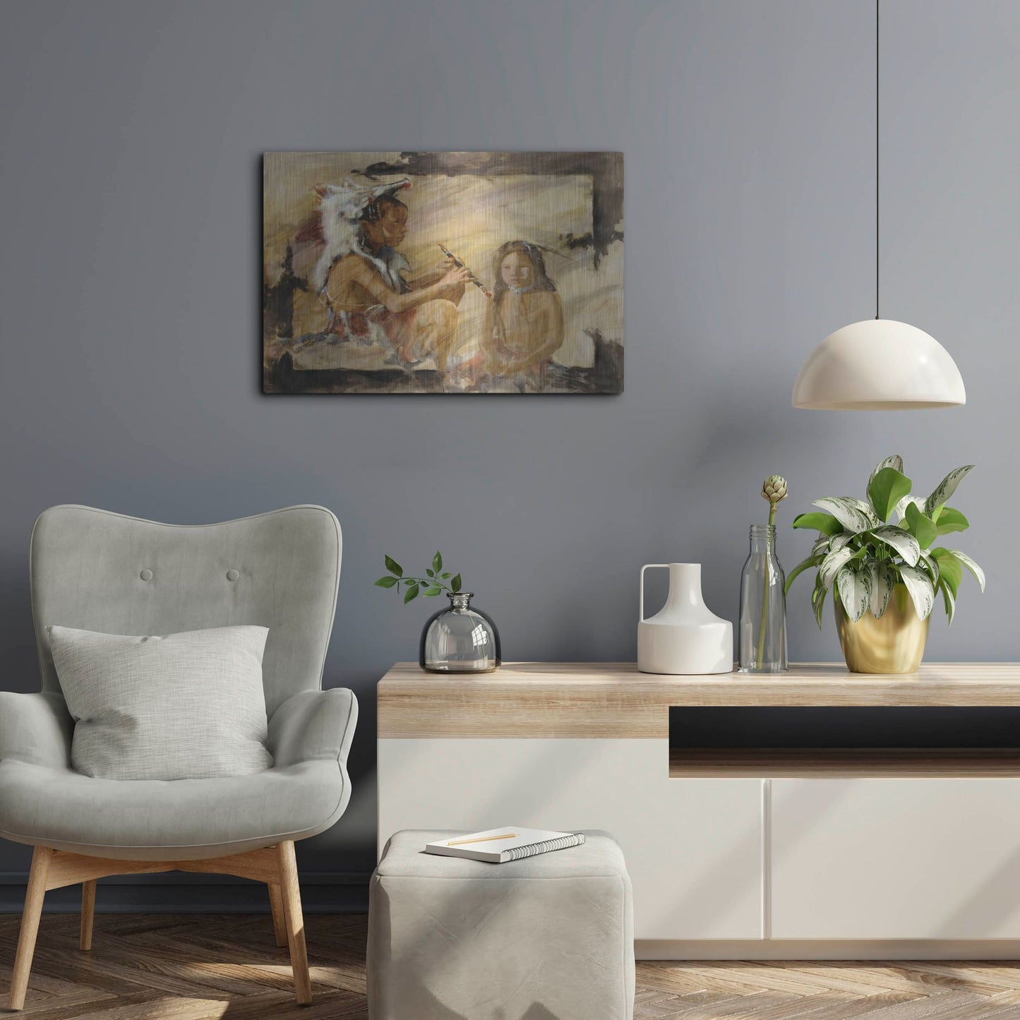 Luxe Metal Art 'J J & Wapila On The Cheyenne' by J. E. Knauf, Metal Wall Art,24x16