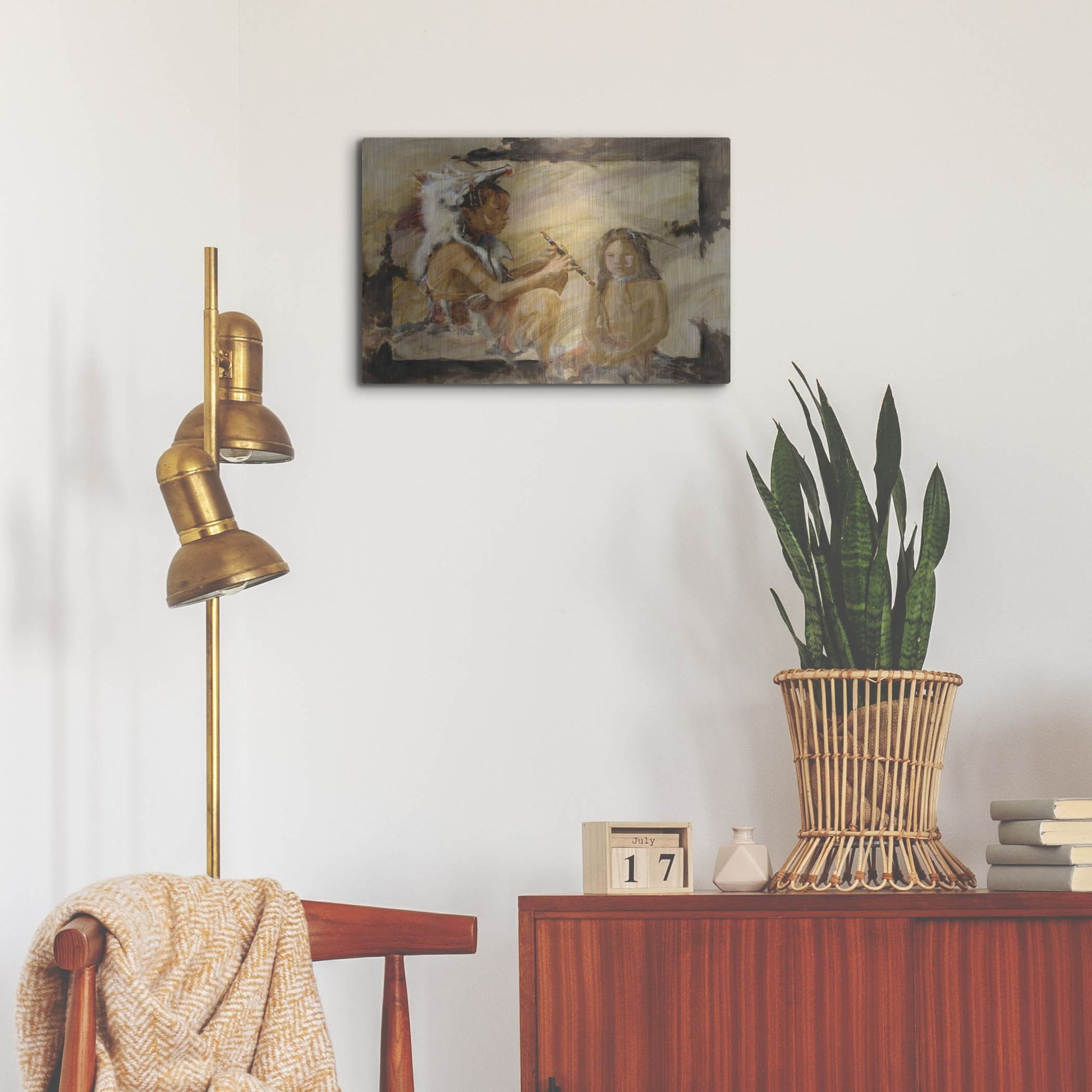 Luxe Metal Art 'J J & Wapila On The Cheyenne' by J. E. Knauf, Metal Wall Art,24x16