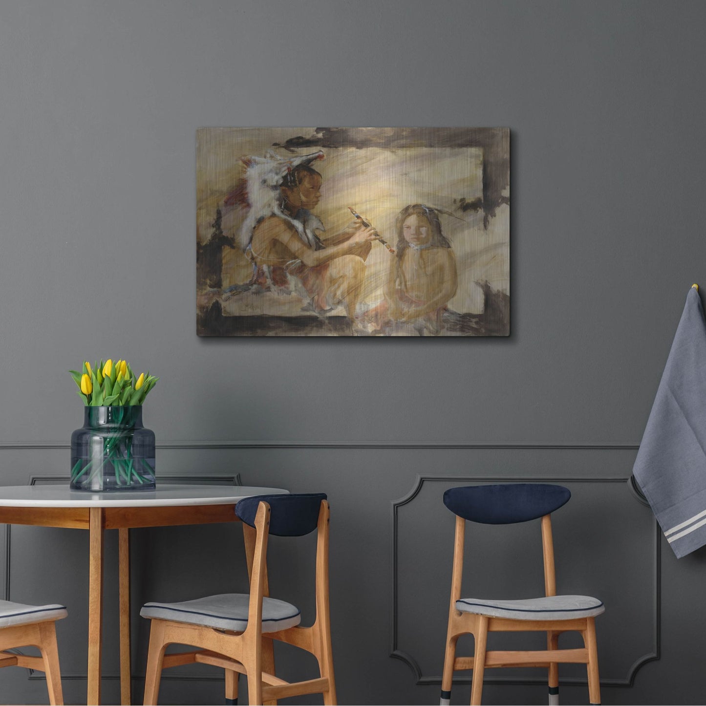 Luxe Metal Art 'J J & Wapila On The Cheyenne' by J. E. Knauf, Metal Wall Art,36x24