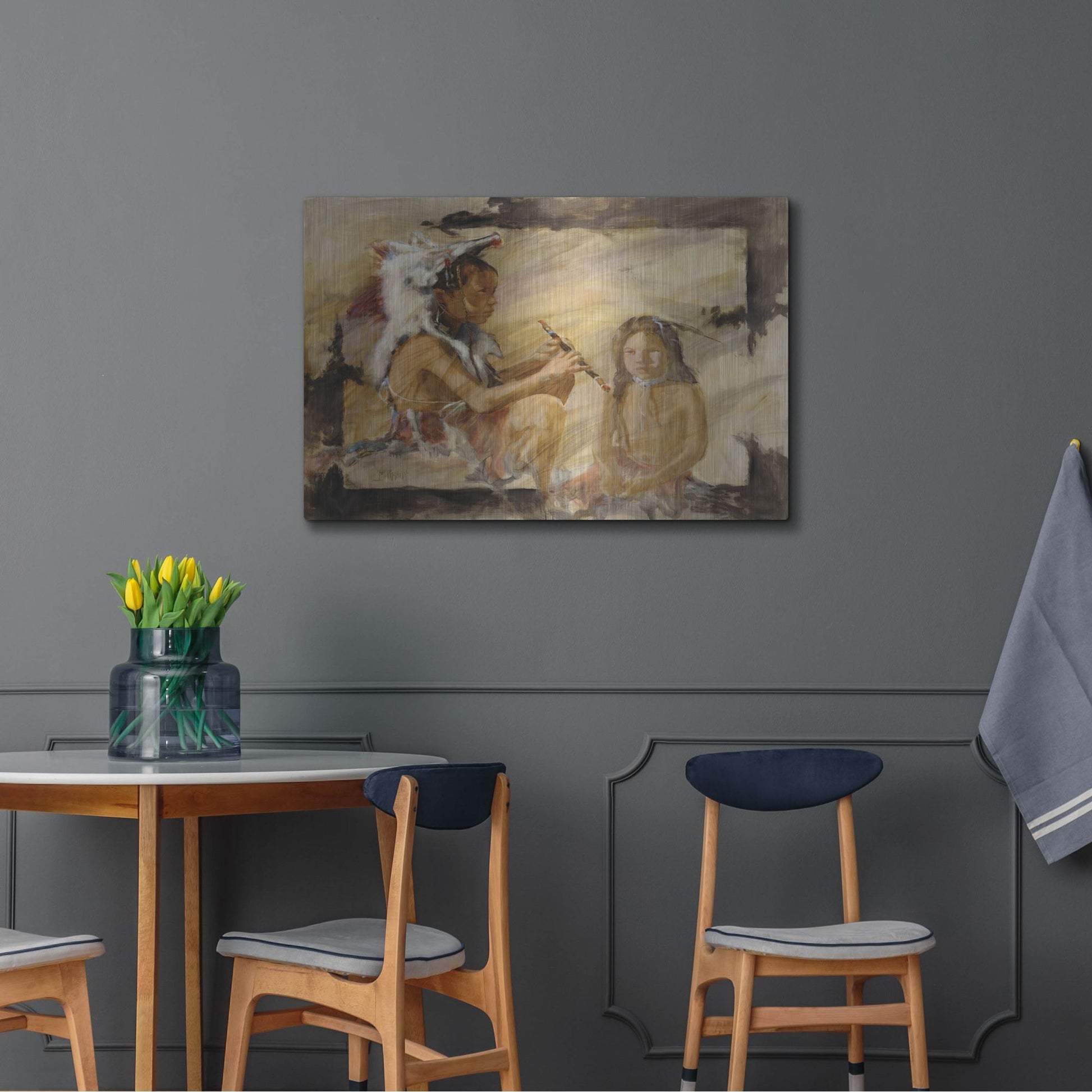 Luxe Metal Art 'J J & Wapila On The Cheyenne' by J. E. Knauf, Metal Wall Art,36x24