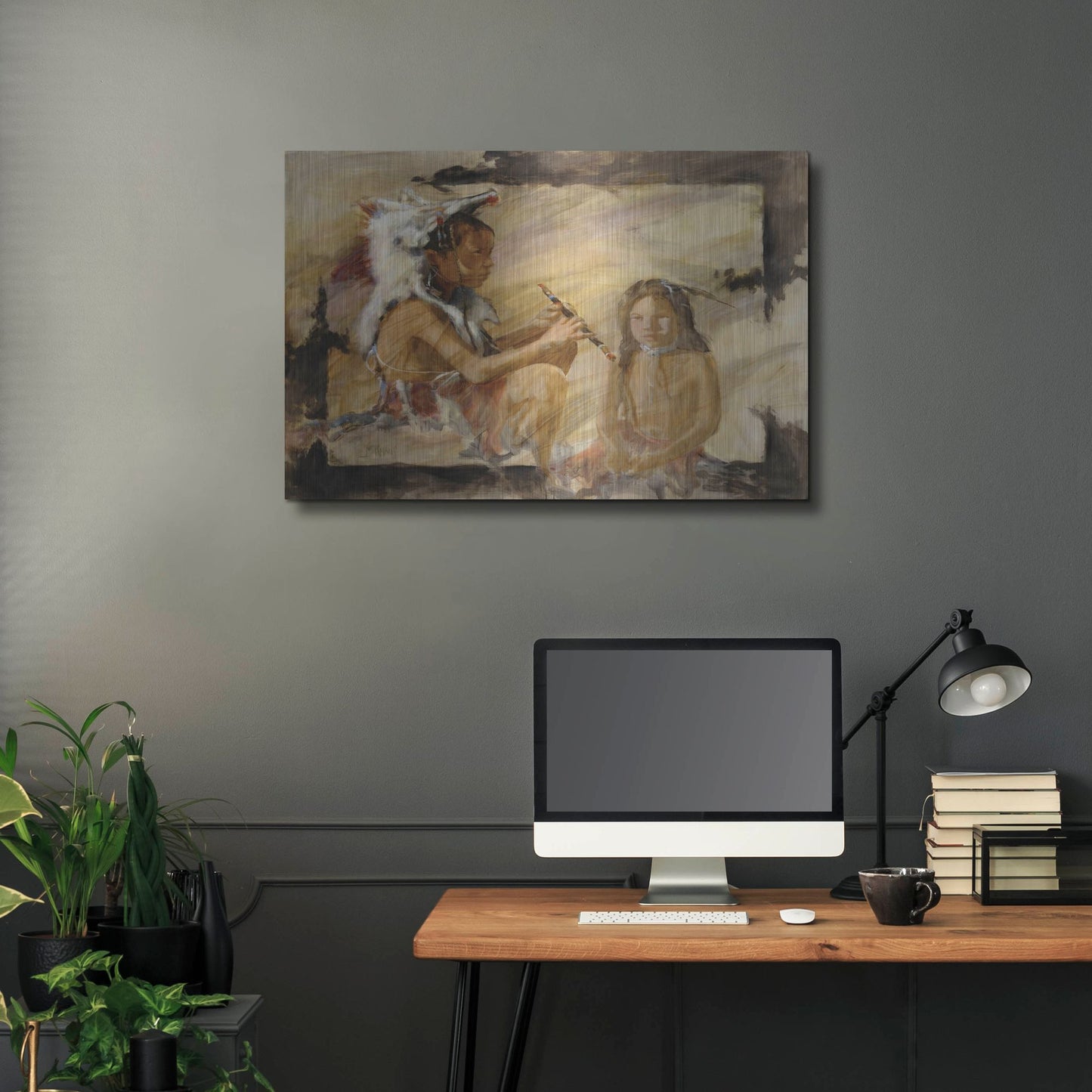 Luxe Metal Art 'J J & Wapila On The Cheyenne' by J. E. Knauf, Metal Wall Art,36x24